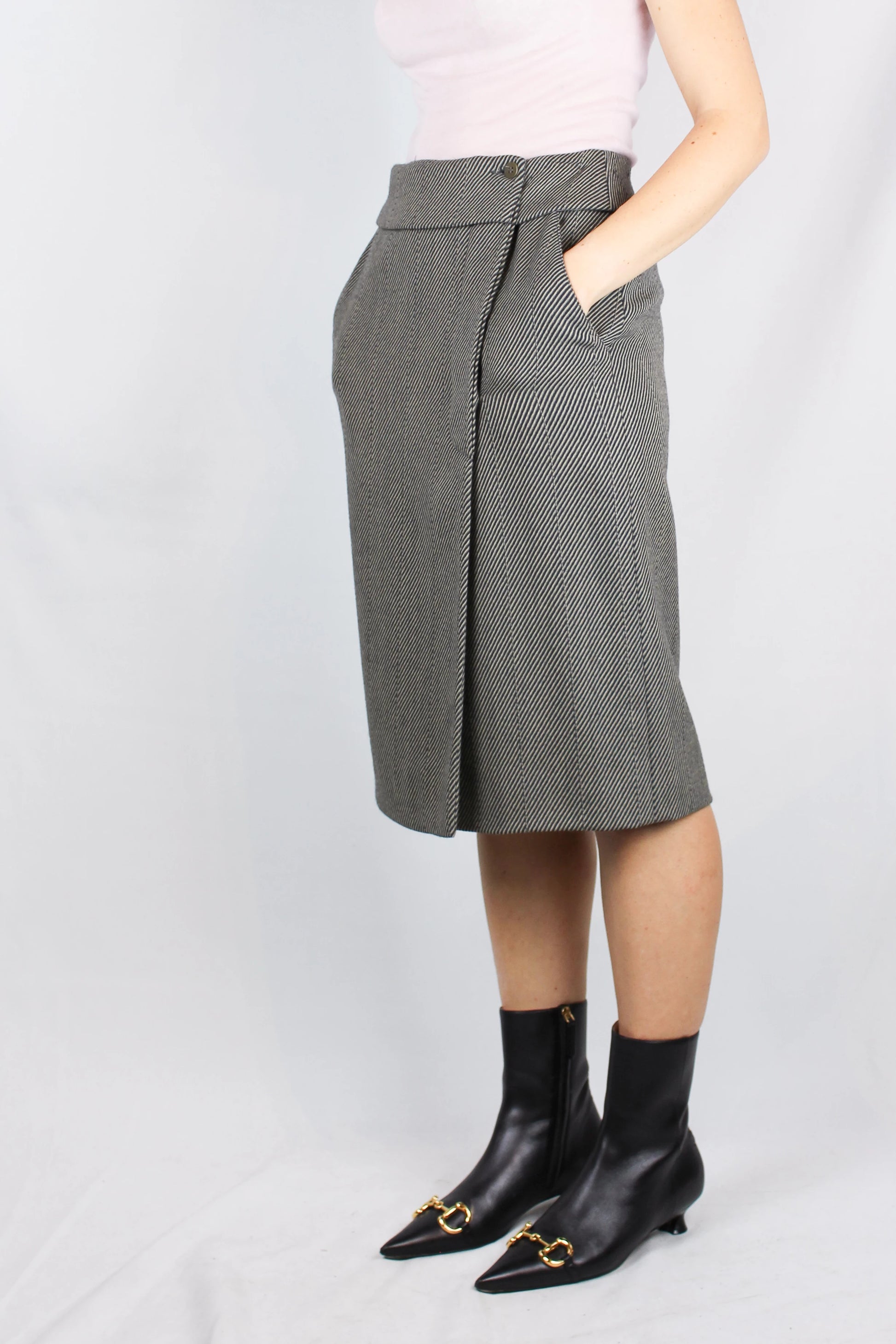 Wool striped tailleur