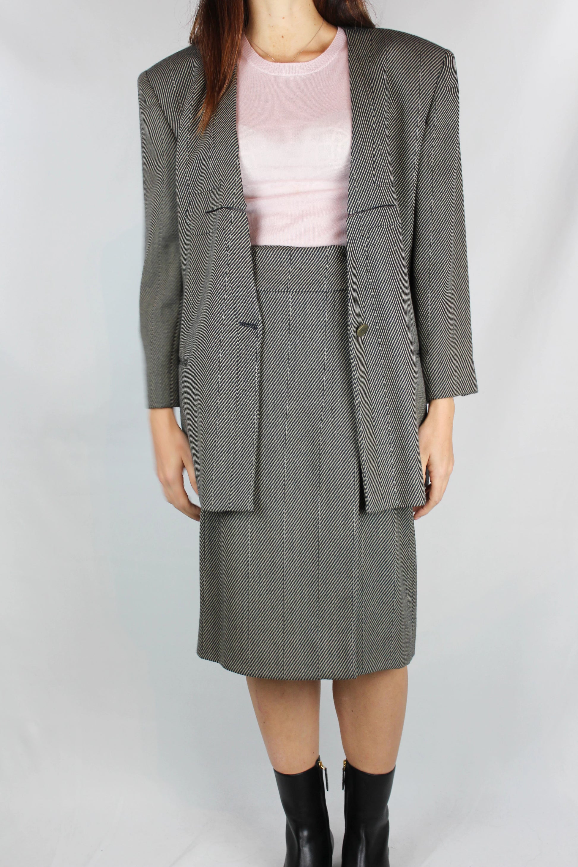 Wool striped tailleur