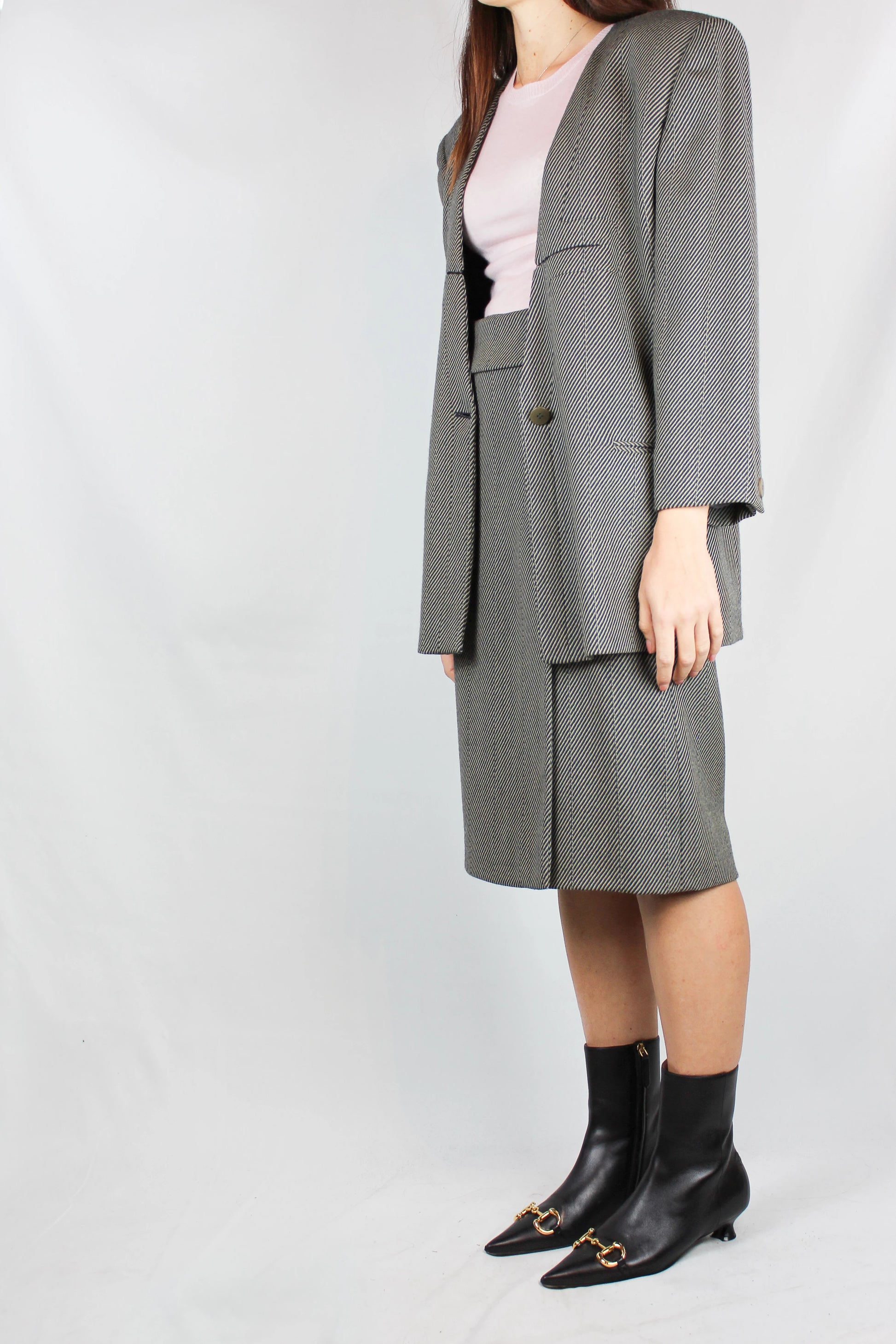 Wool striped tailleur