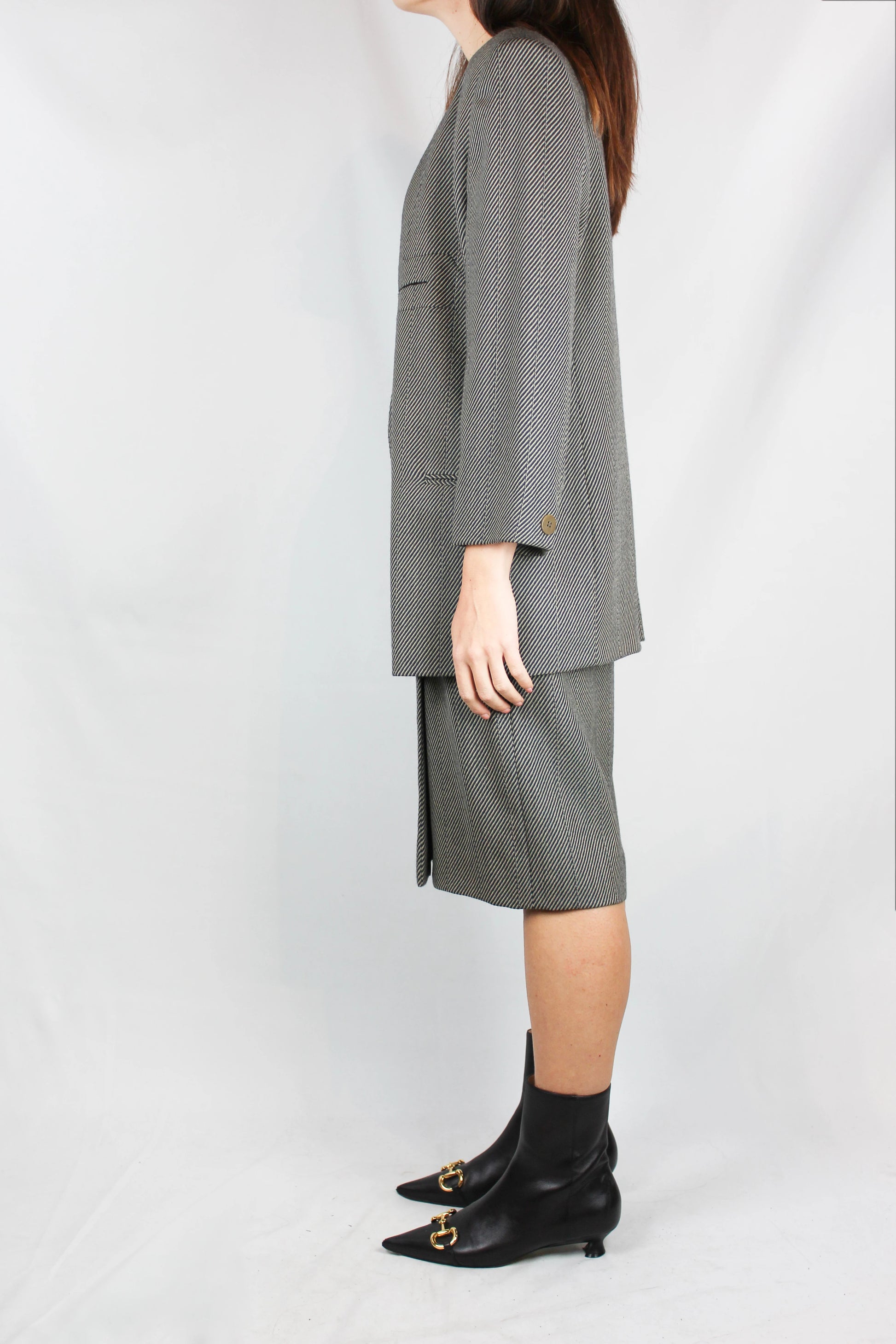 Wool striped tailleur