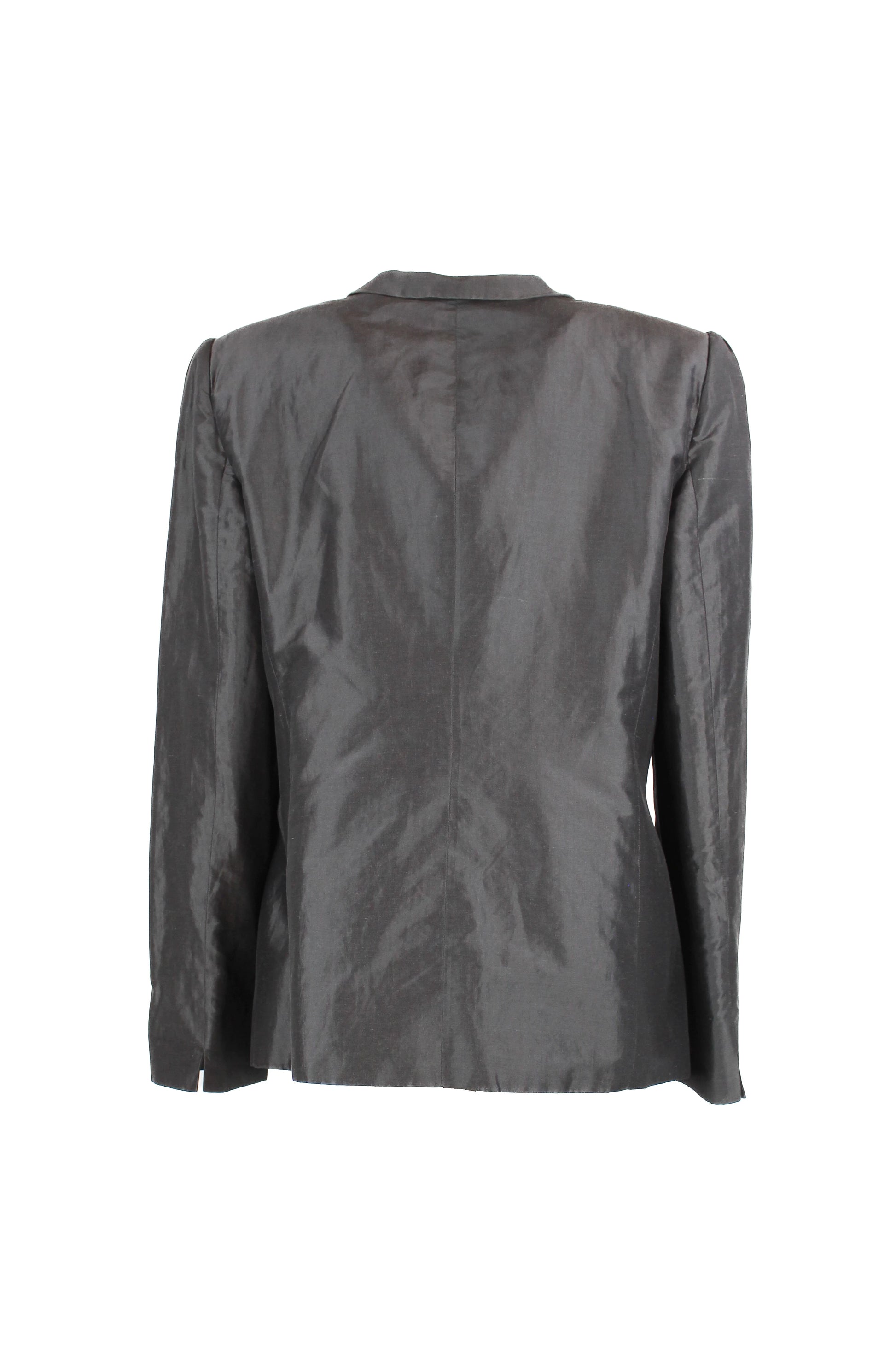 Dark grey silk tailleur