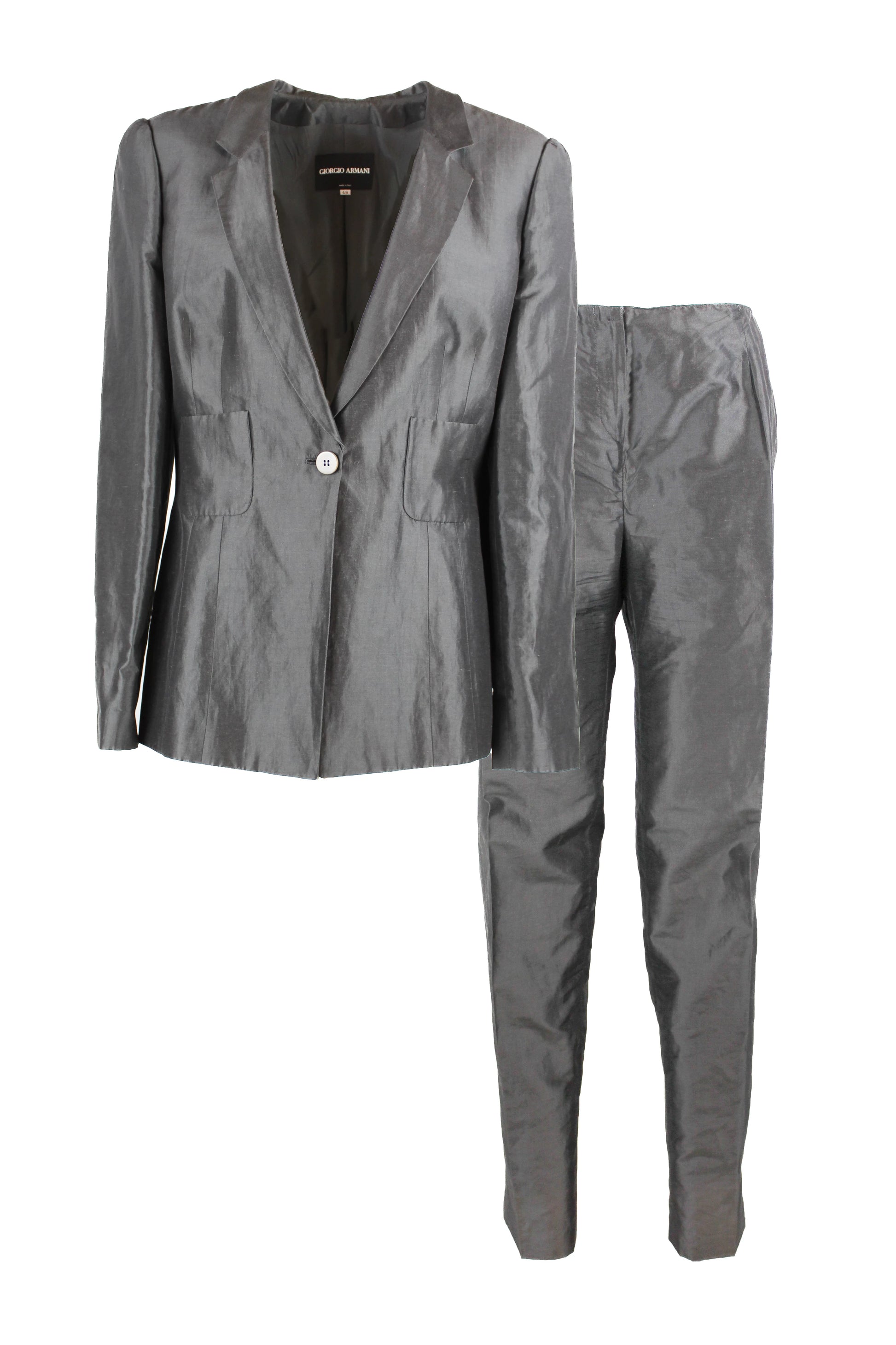 Dark grey silk tailleur