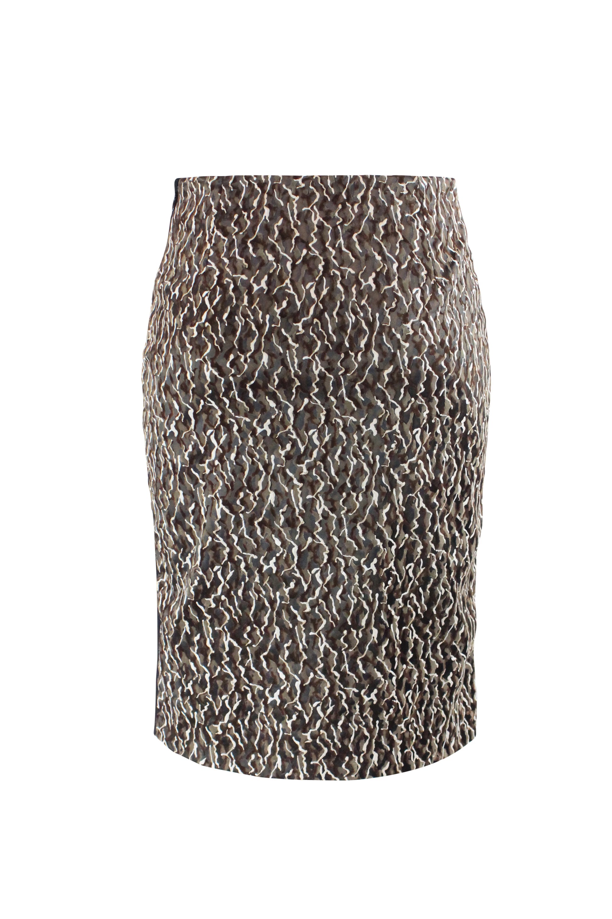 Printed tube skirt with side elastic bands