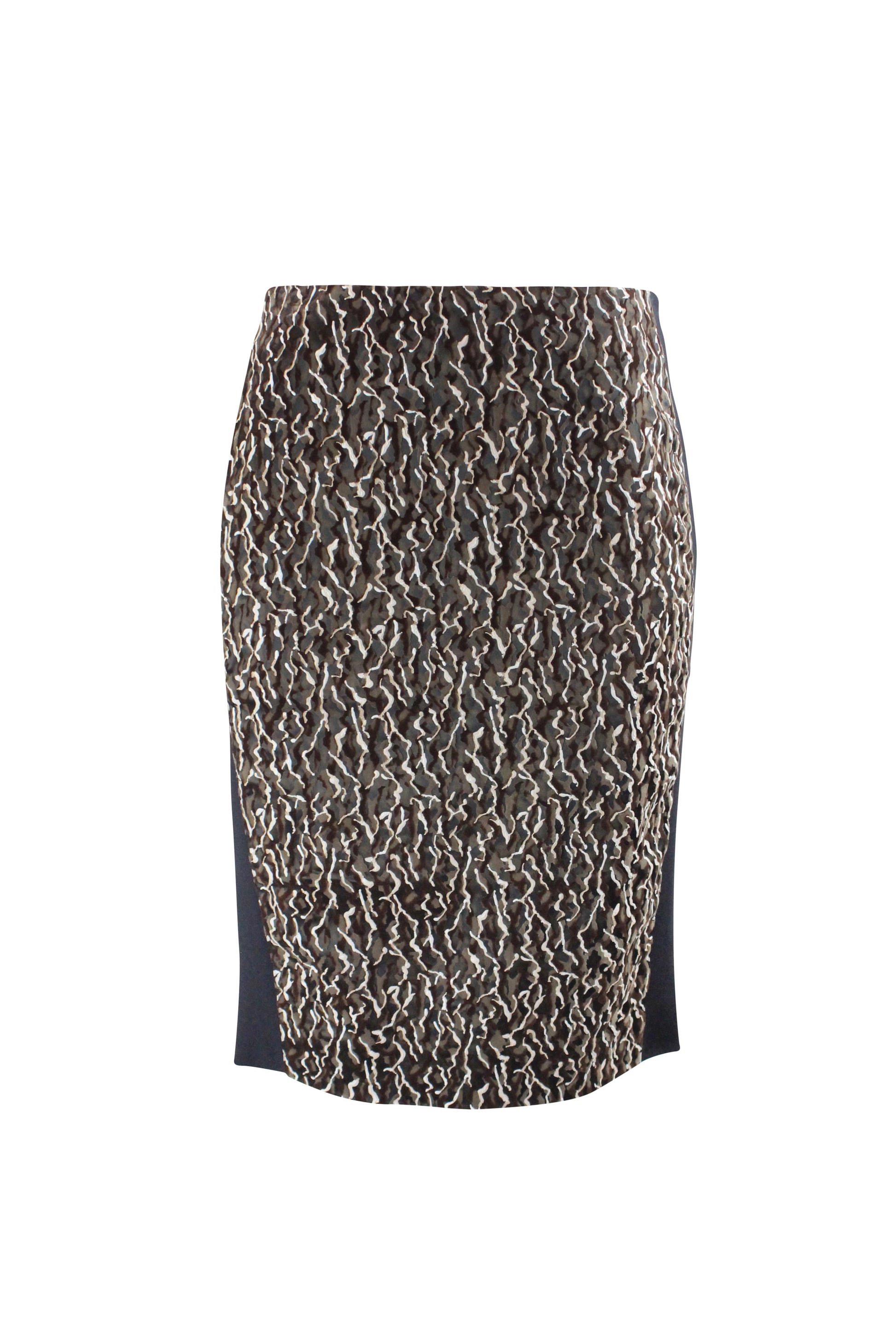 Printed tube skirt with side elastic bands