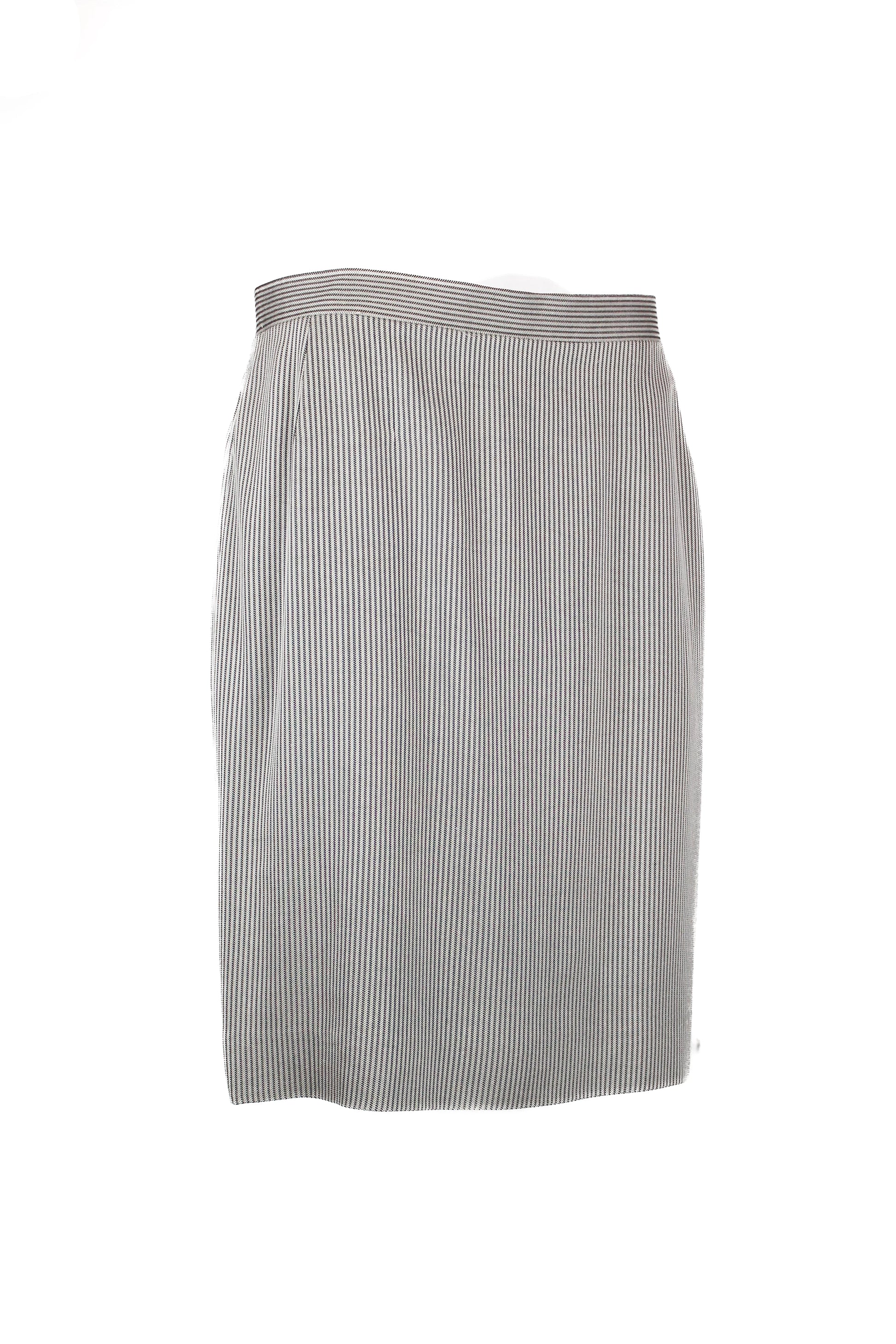 Tailleur with Midi Skirt and Chiffon Detail Jacket