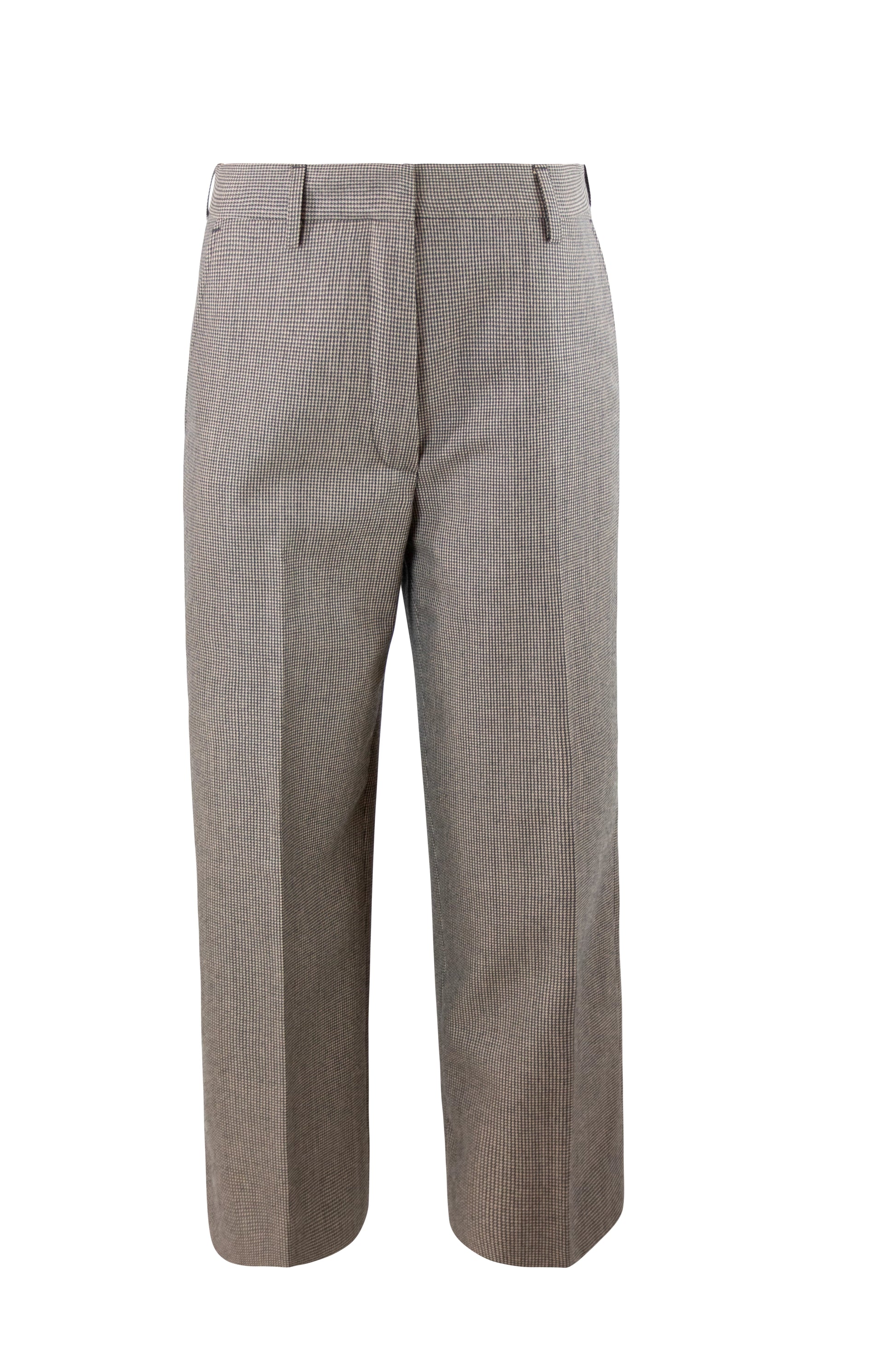 Tailleur in Micro-Checked Wool with Double-Breasted Jacket