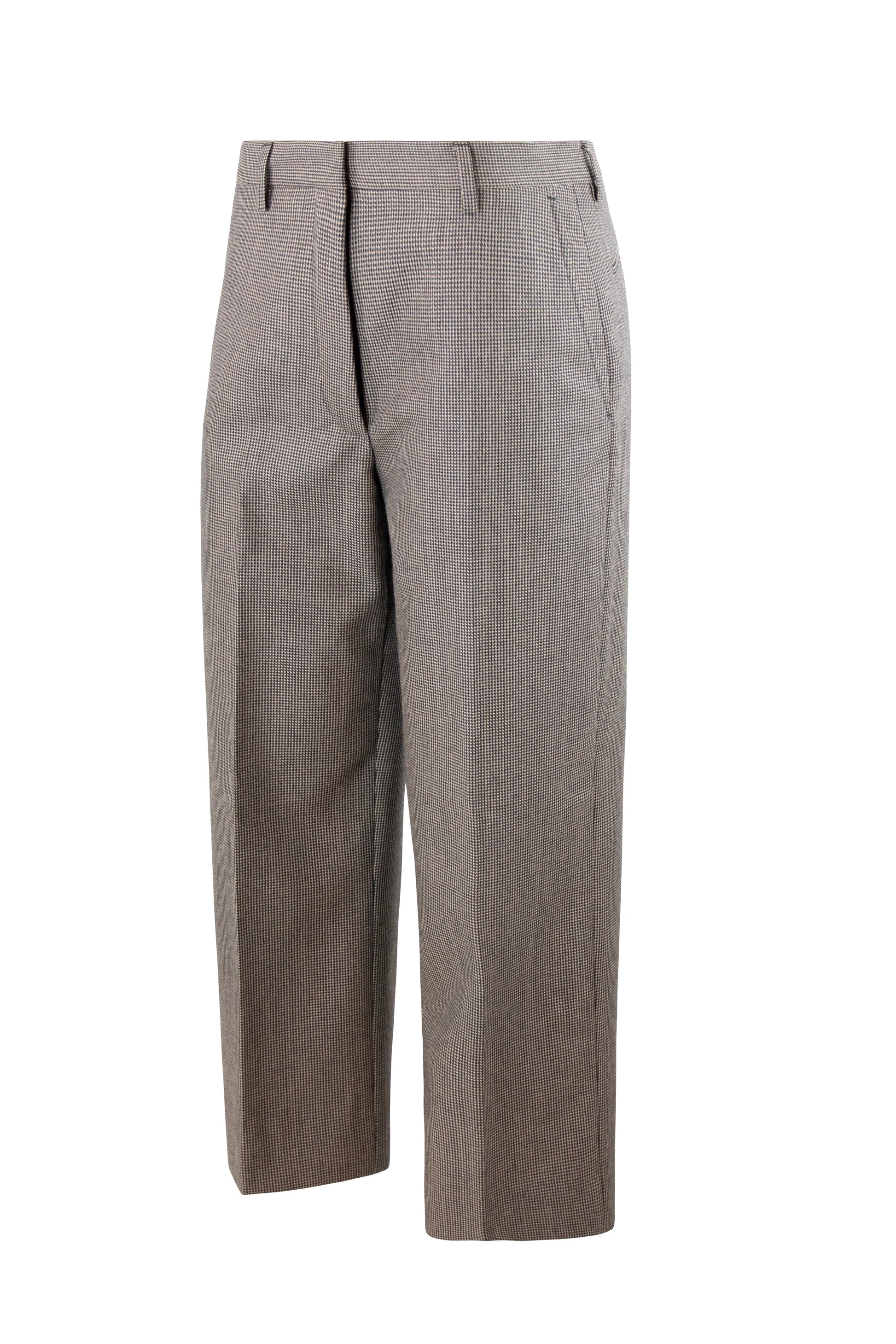 Tailleur in Micro-Checked Wool with Double-Breasted Jacket