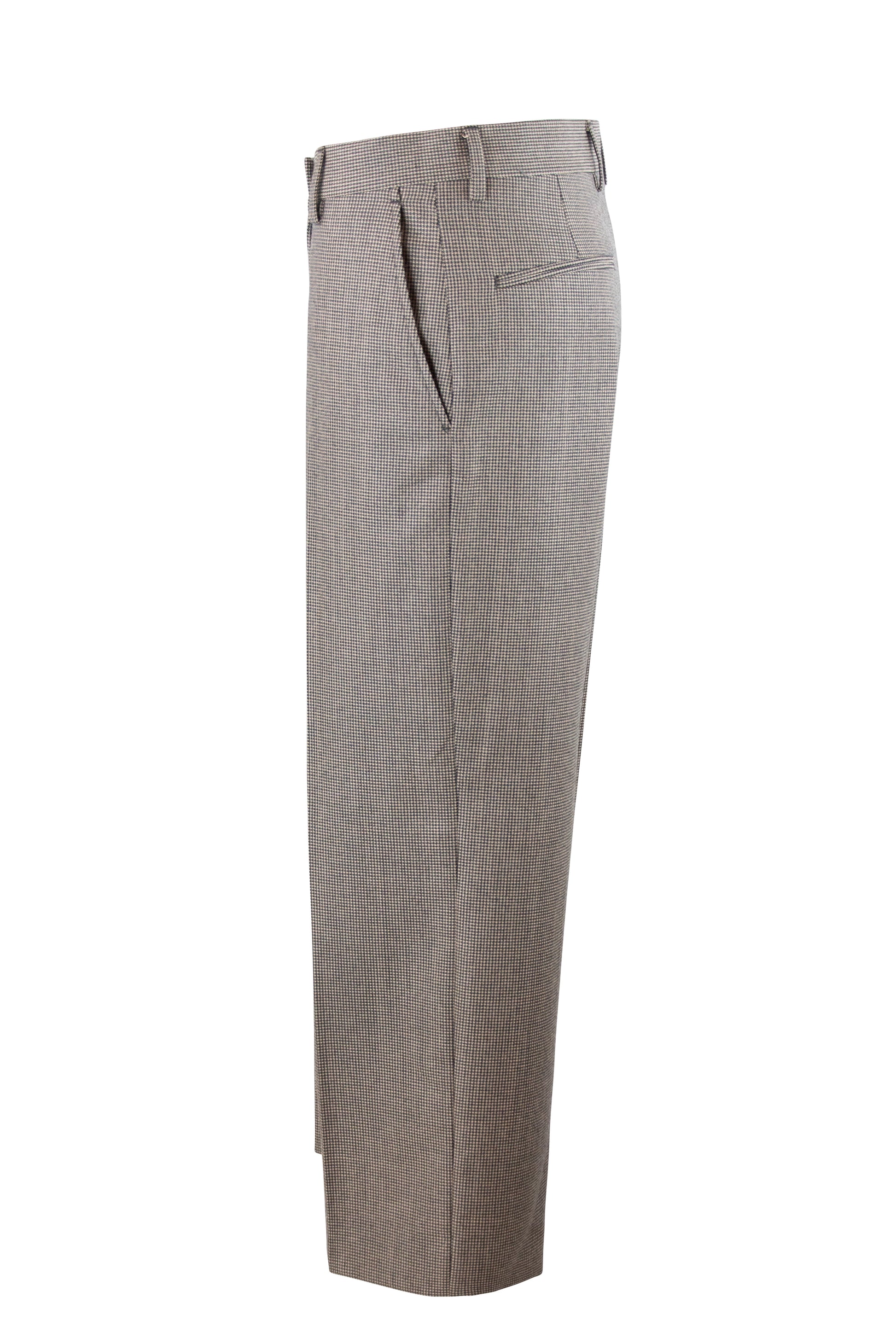 Tailleur in Micro-Checked Wool with Double-Breasted Jacket