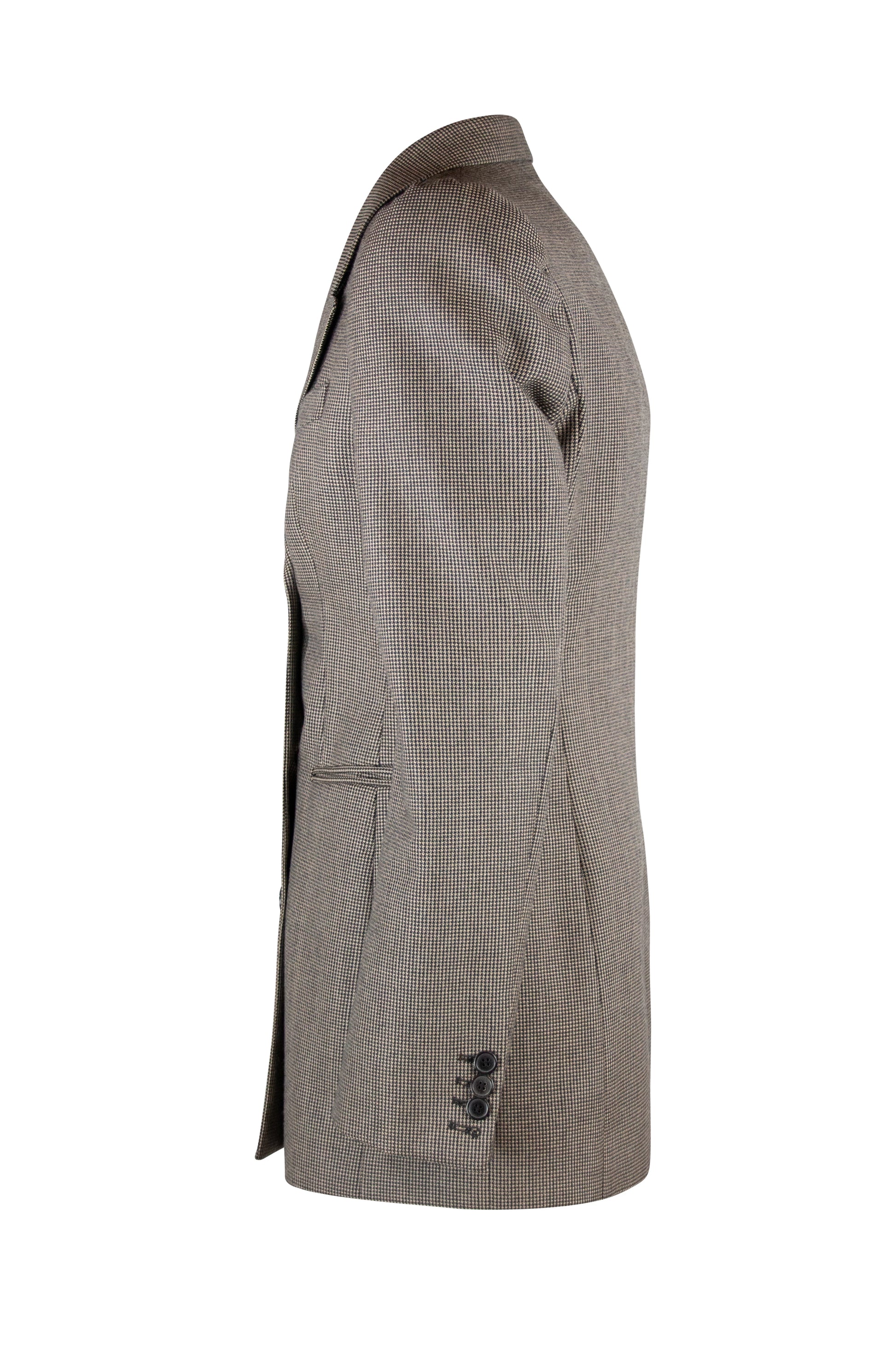 Tailleur in Micro-Checked Wool with Double-Breasted Jacket
