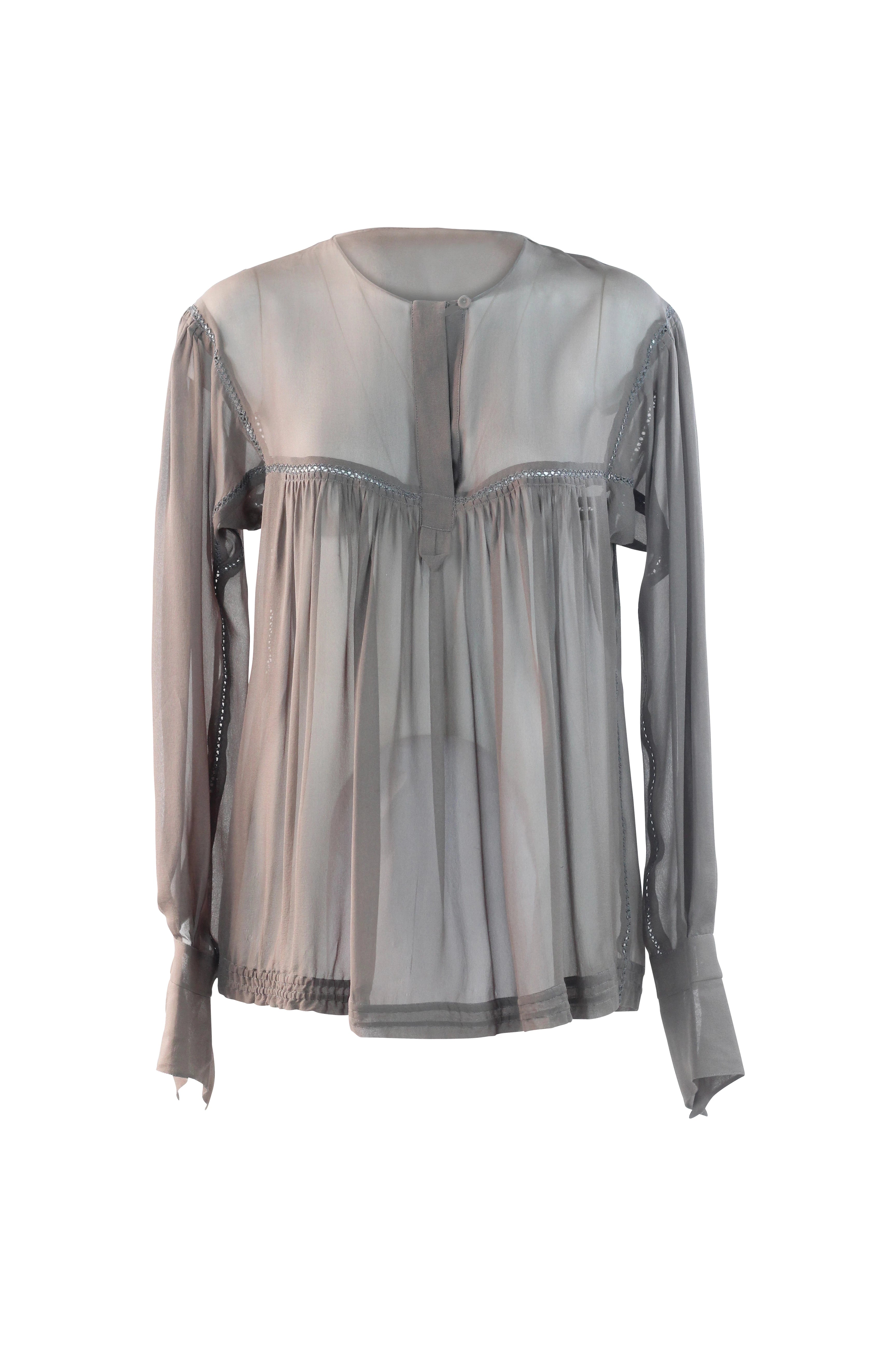 Taupe Ruched Blouse – MALISTO