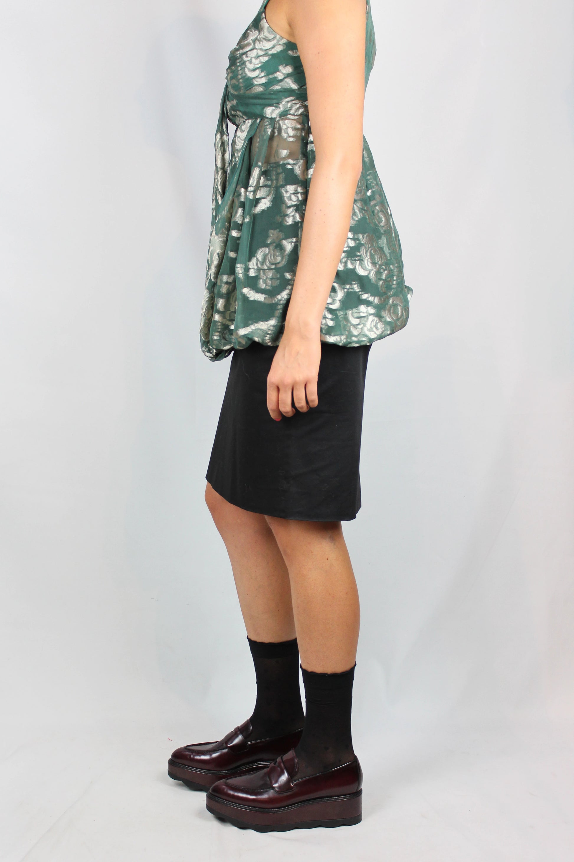 Black cotton pencil skirt