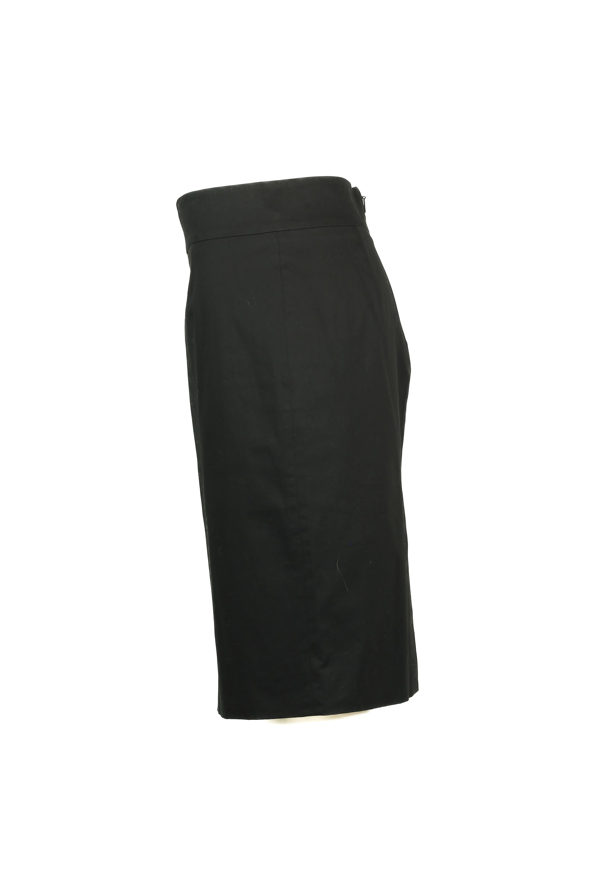 Black cotton pencil skirt