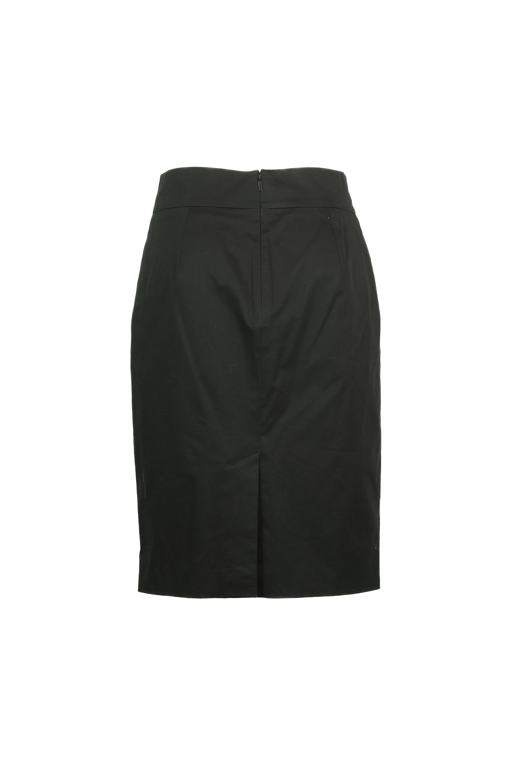Black cotton pencil skirt