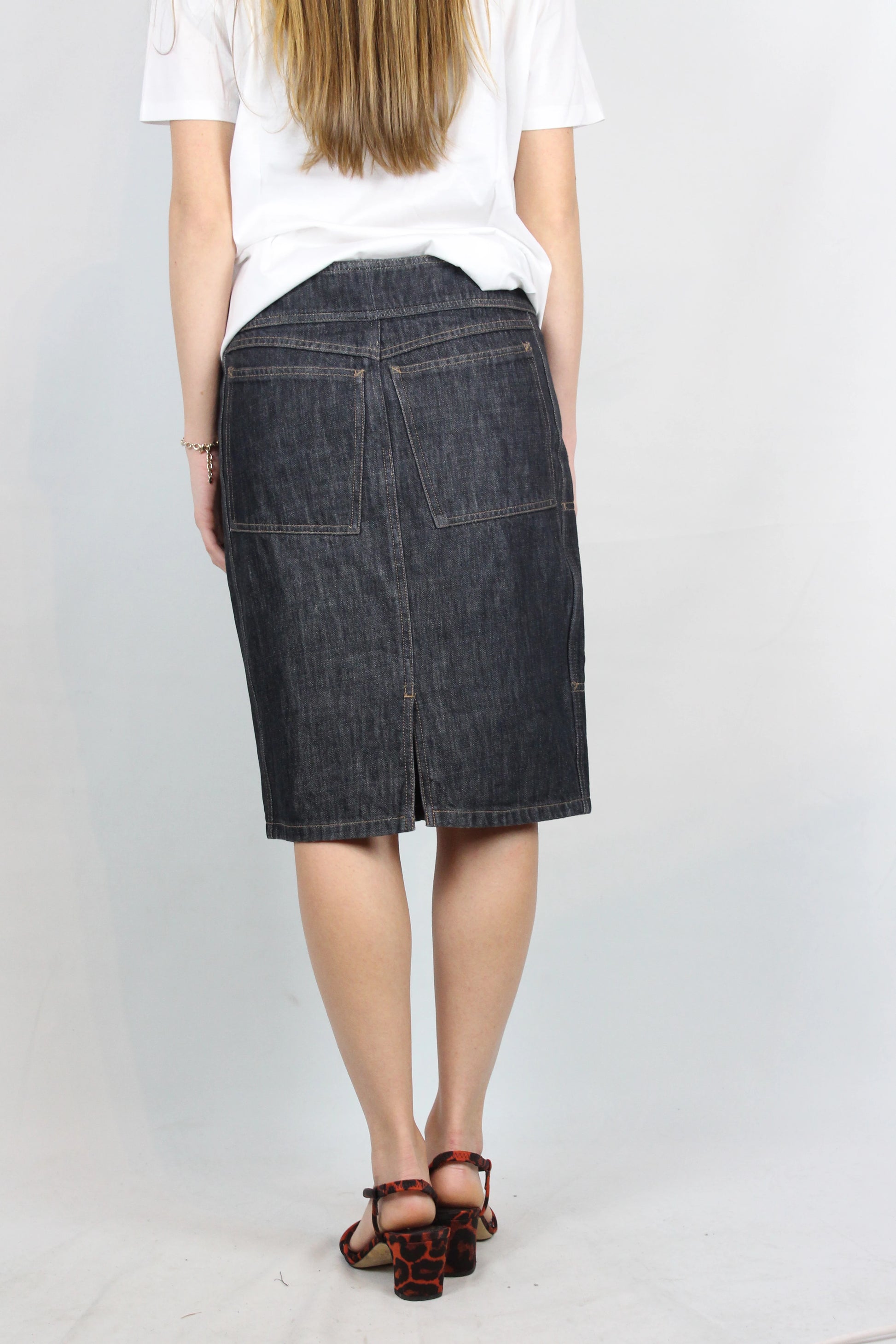 Vintage denim skirt with string closure