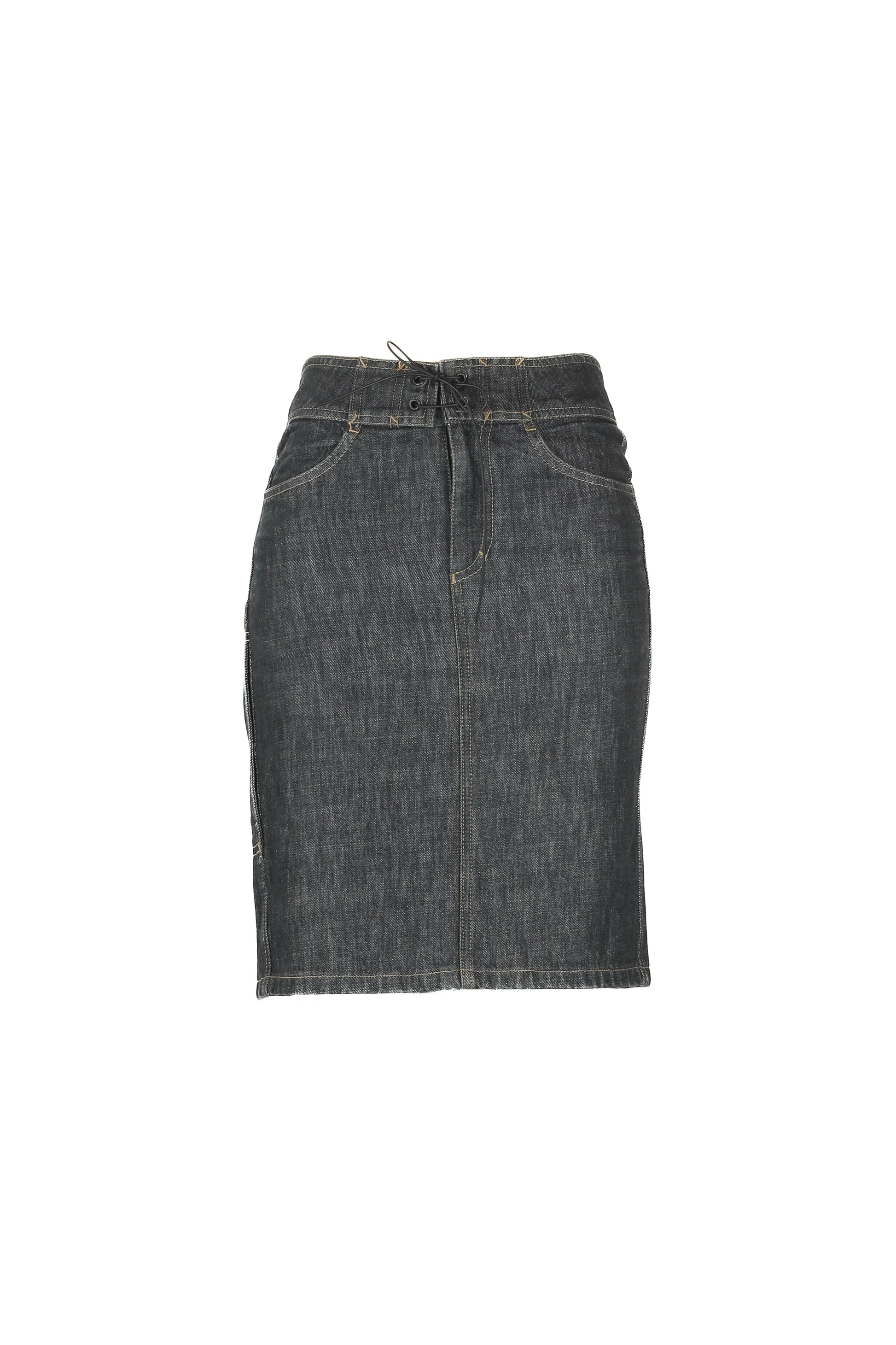 Vintage denim skirt with string closure