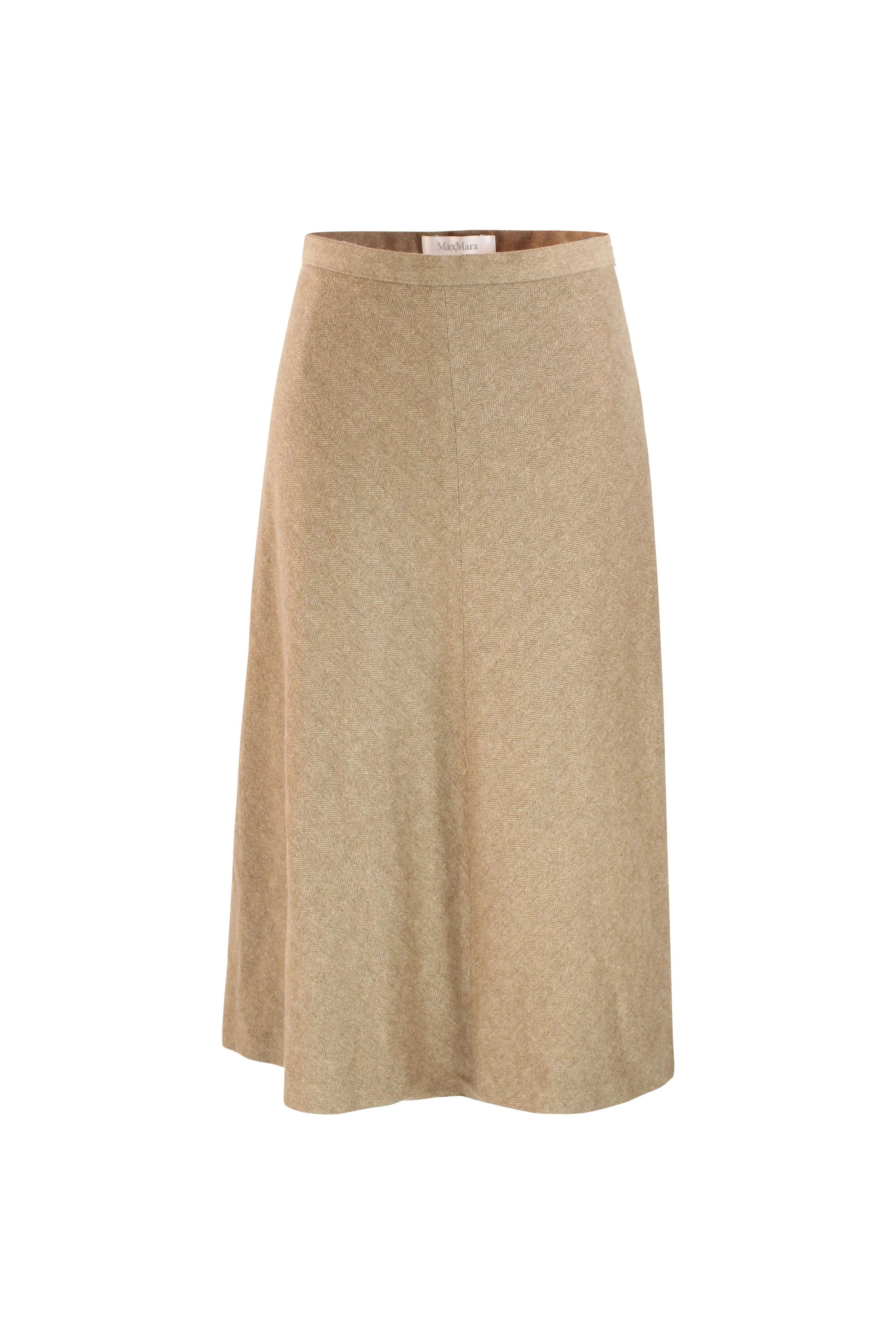 Beige Angora Blend Full Skirt