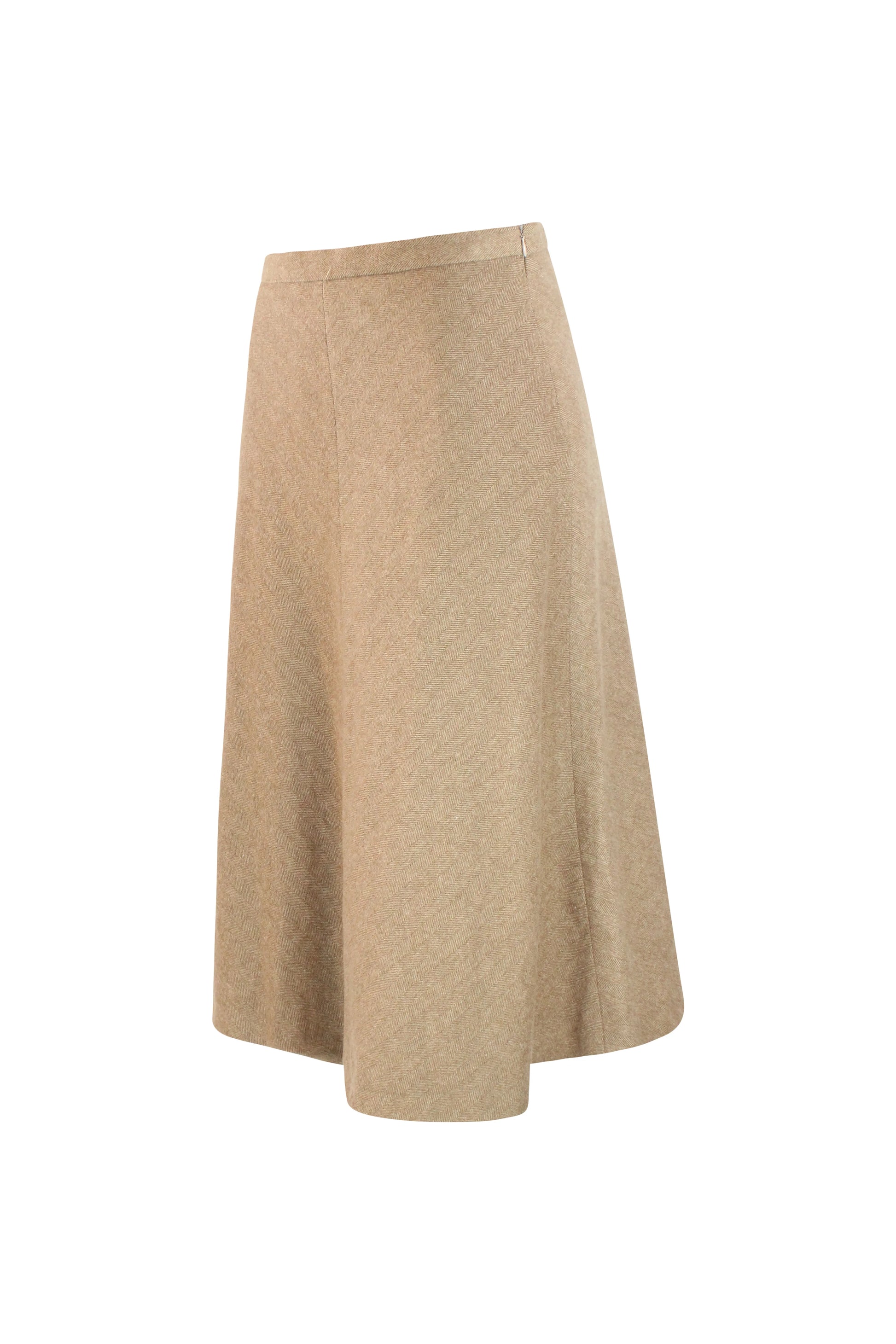 Beige Angora Blend Full Skirt