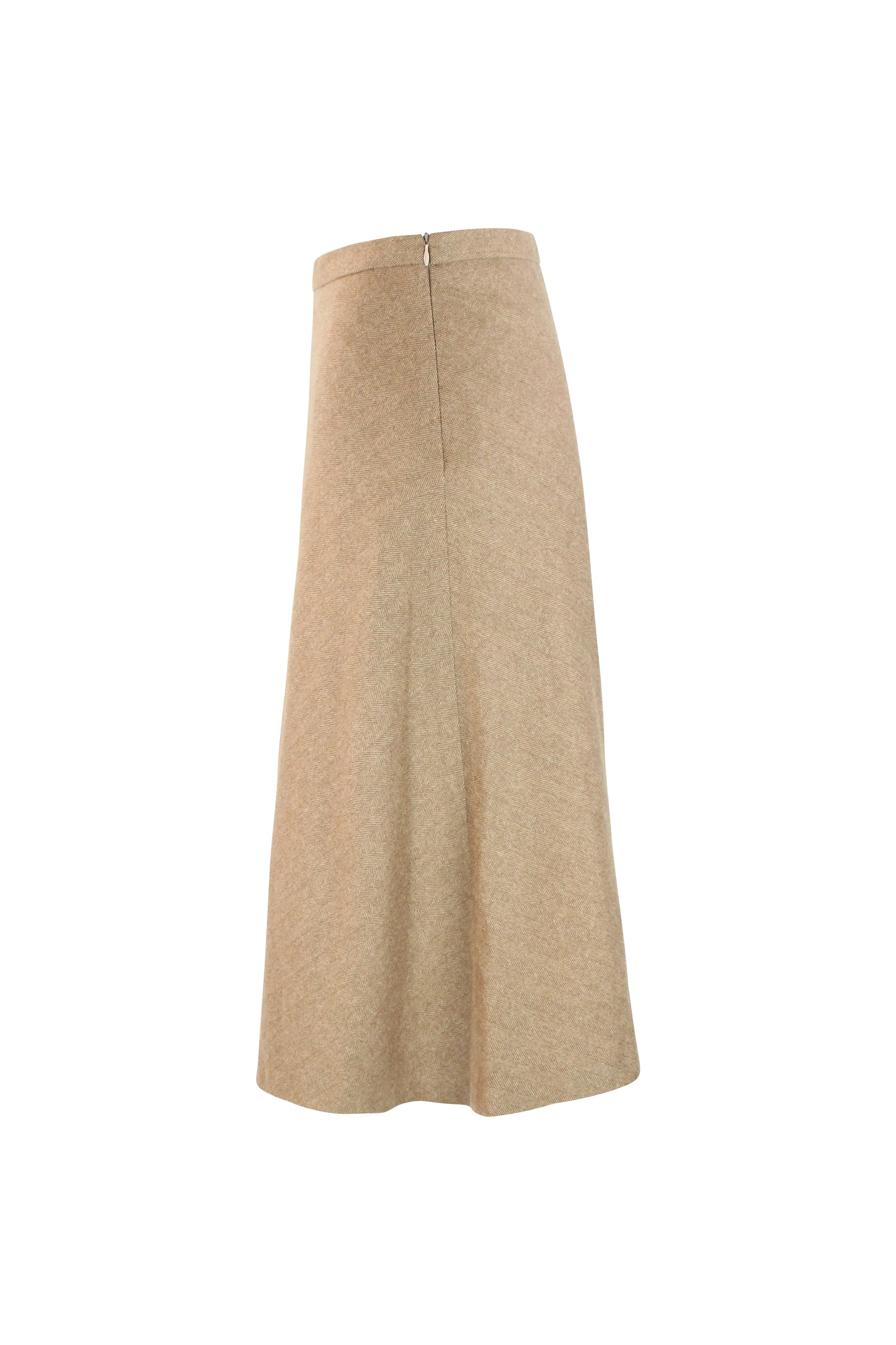 Beige Angora Blend Full Skirt