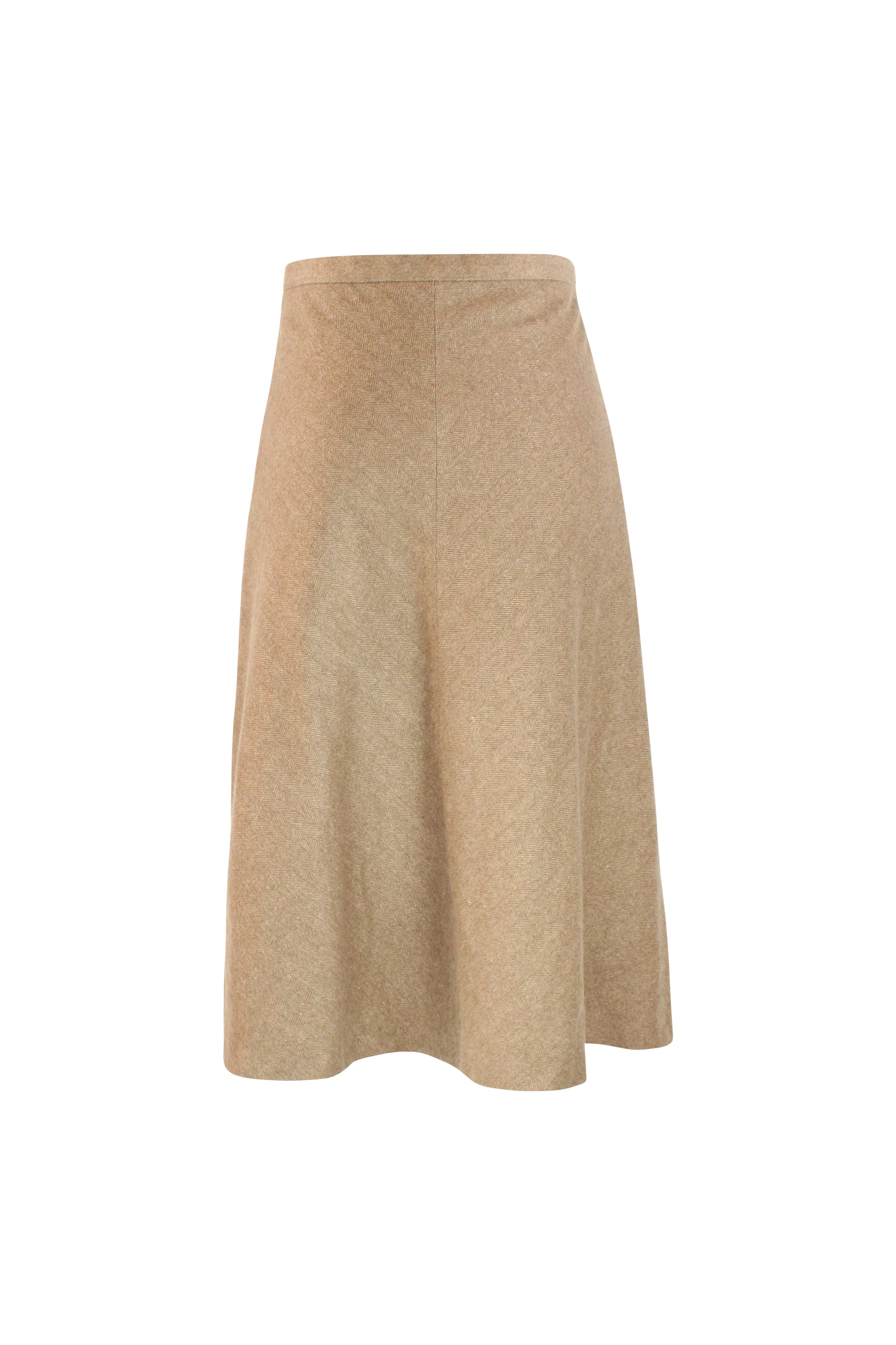 Beige Angora Blend Full Skirt