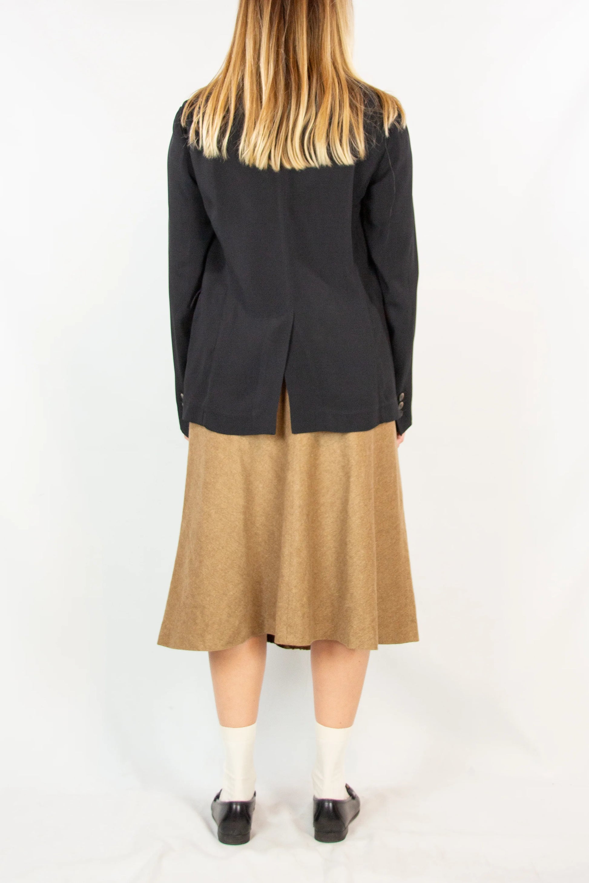 Beige Angora Blend Full Skirt