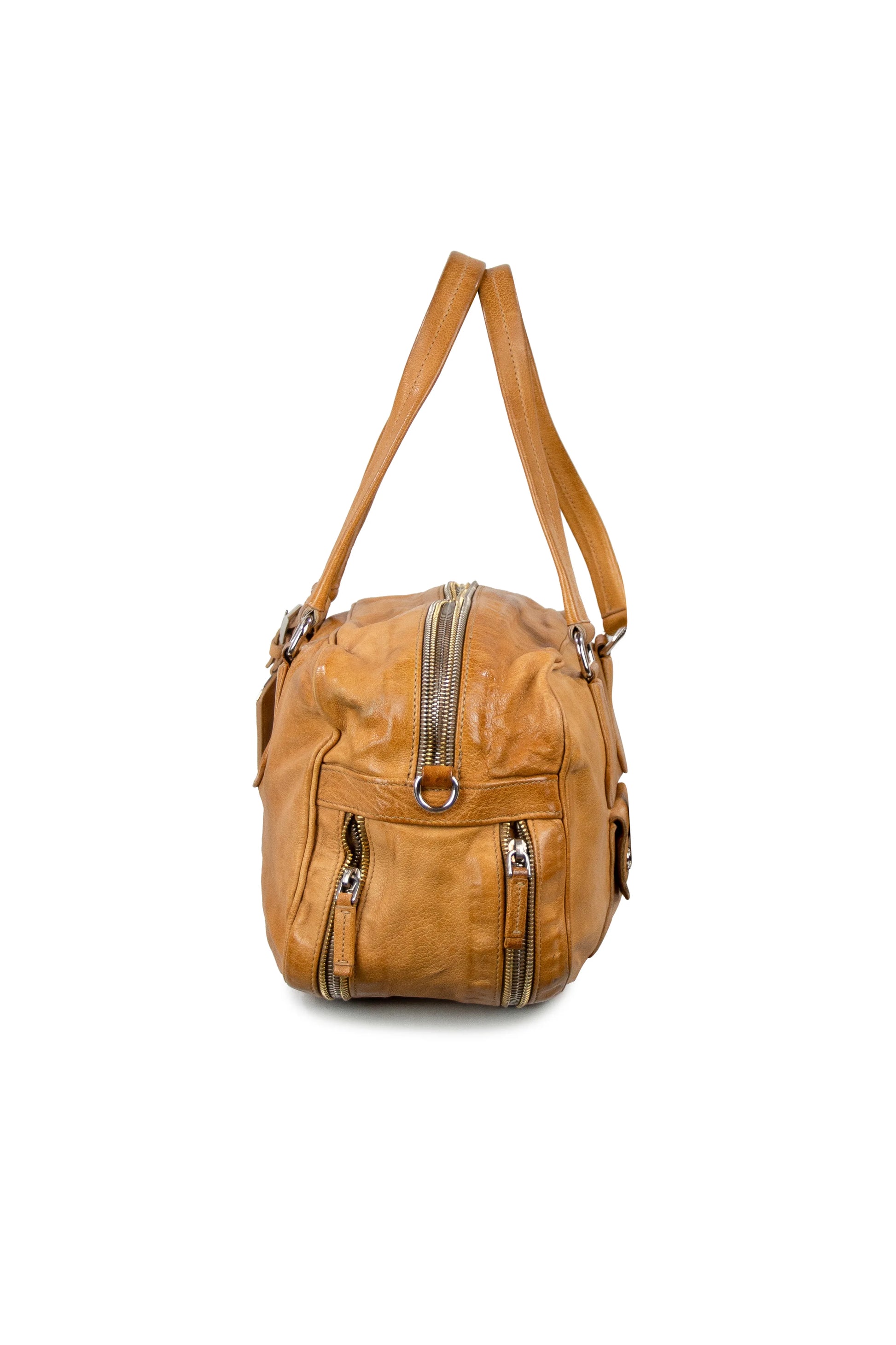Borsa a tracolla bowling color cuoio