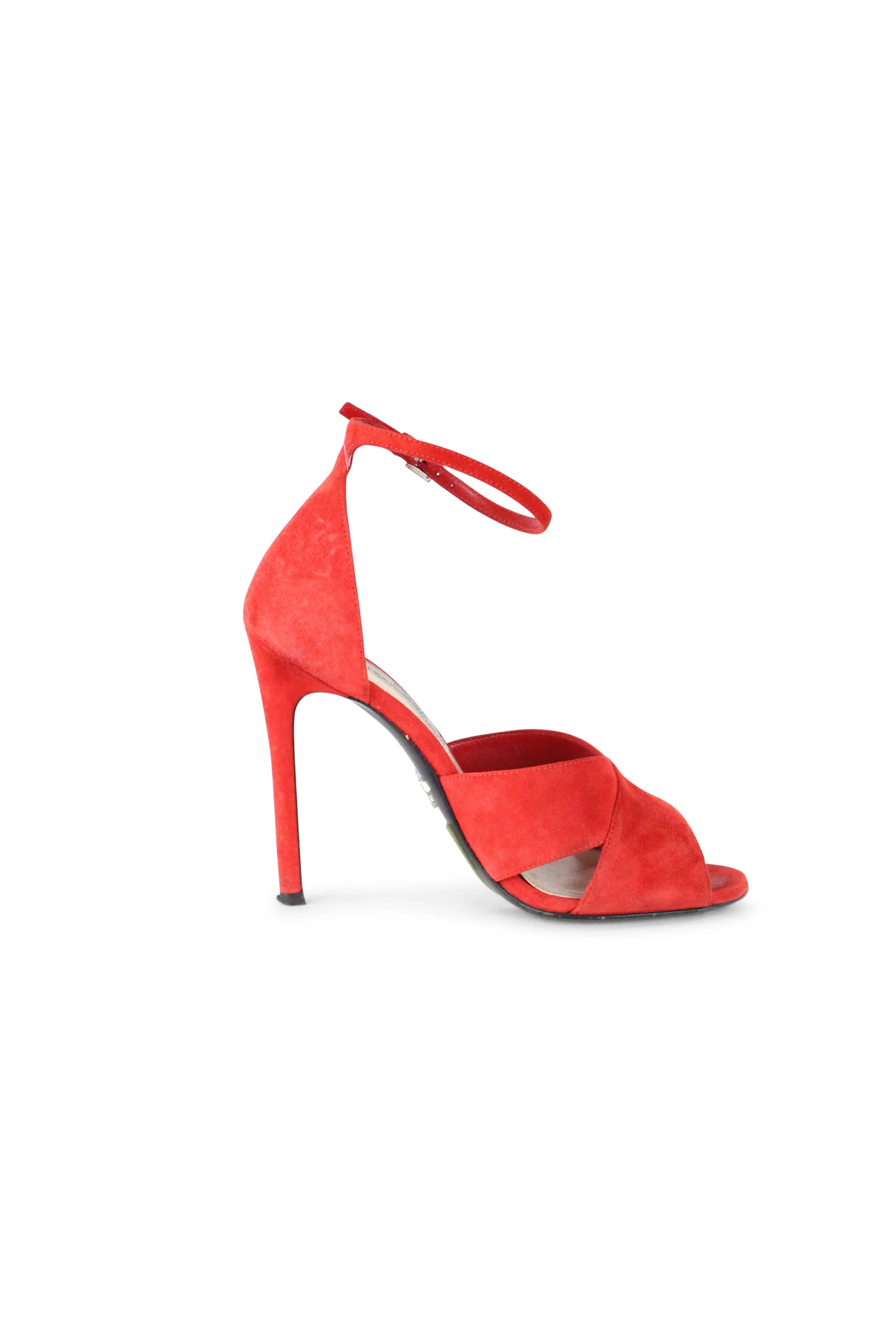 Coral suede sandals