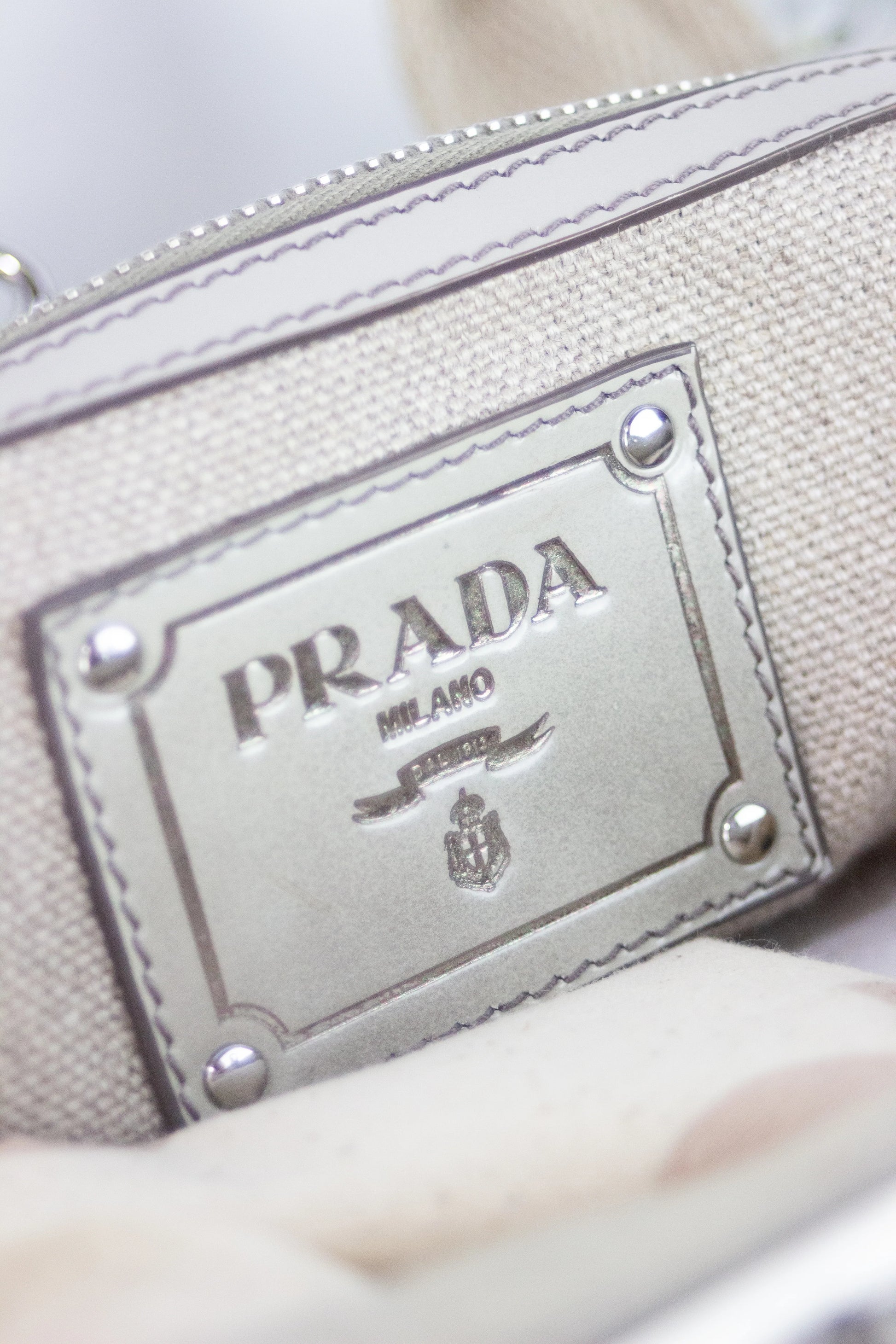 Natural canvas handbag with crystals SS2010