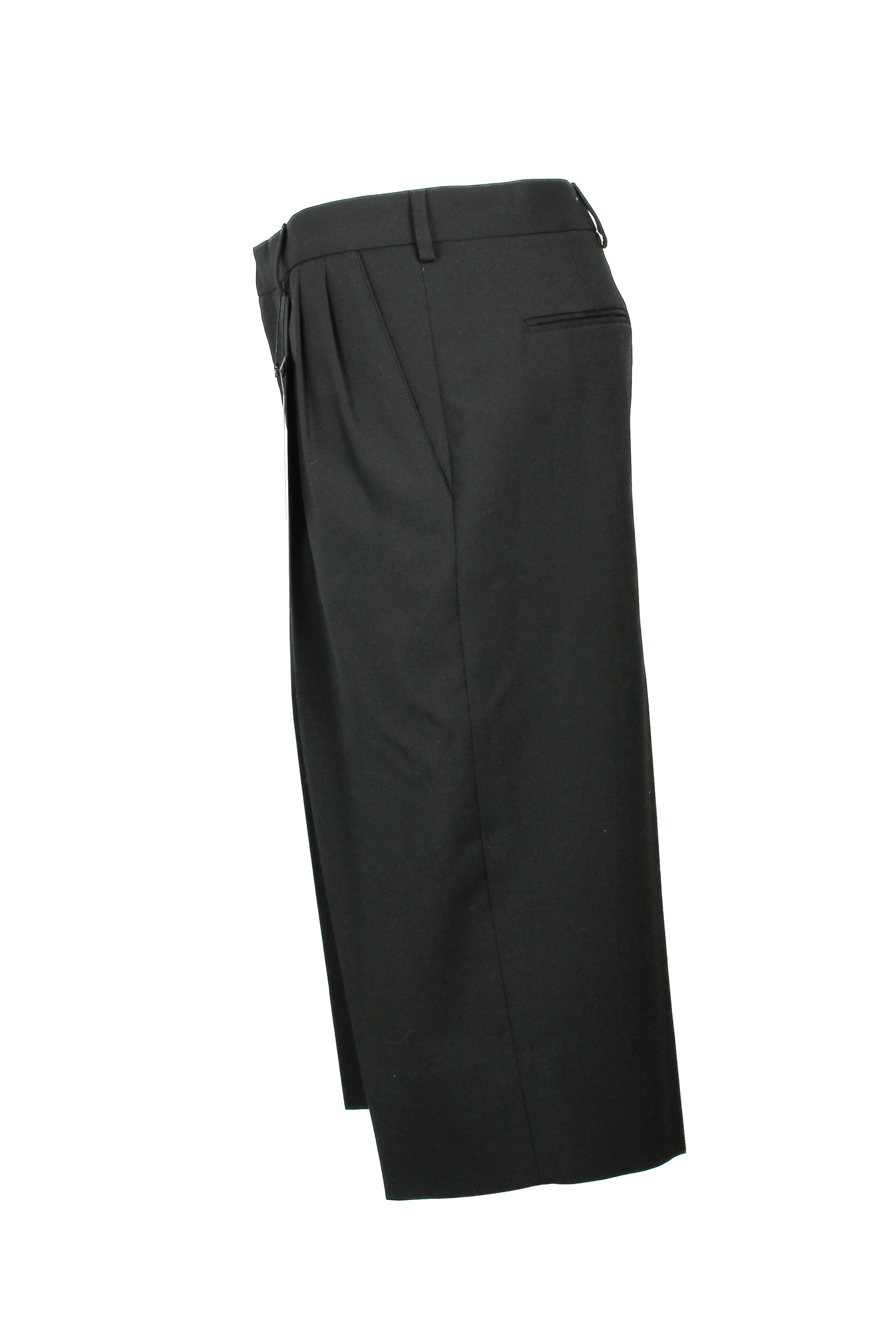 Black Wool Knee-Length Bermuda Shorts