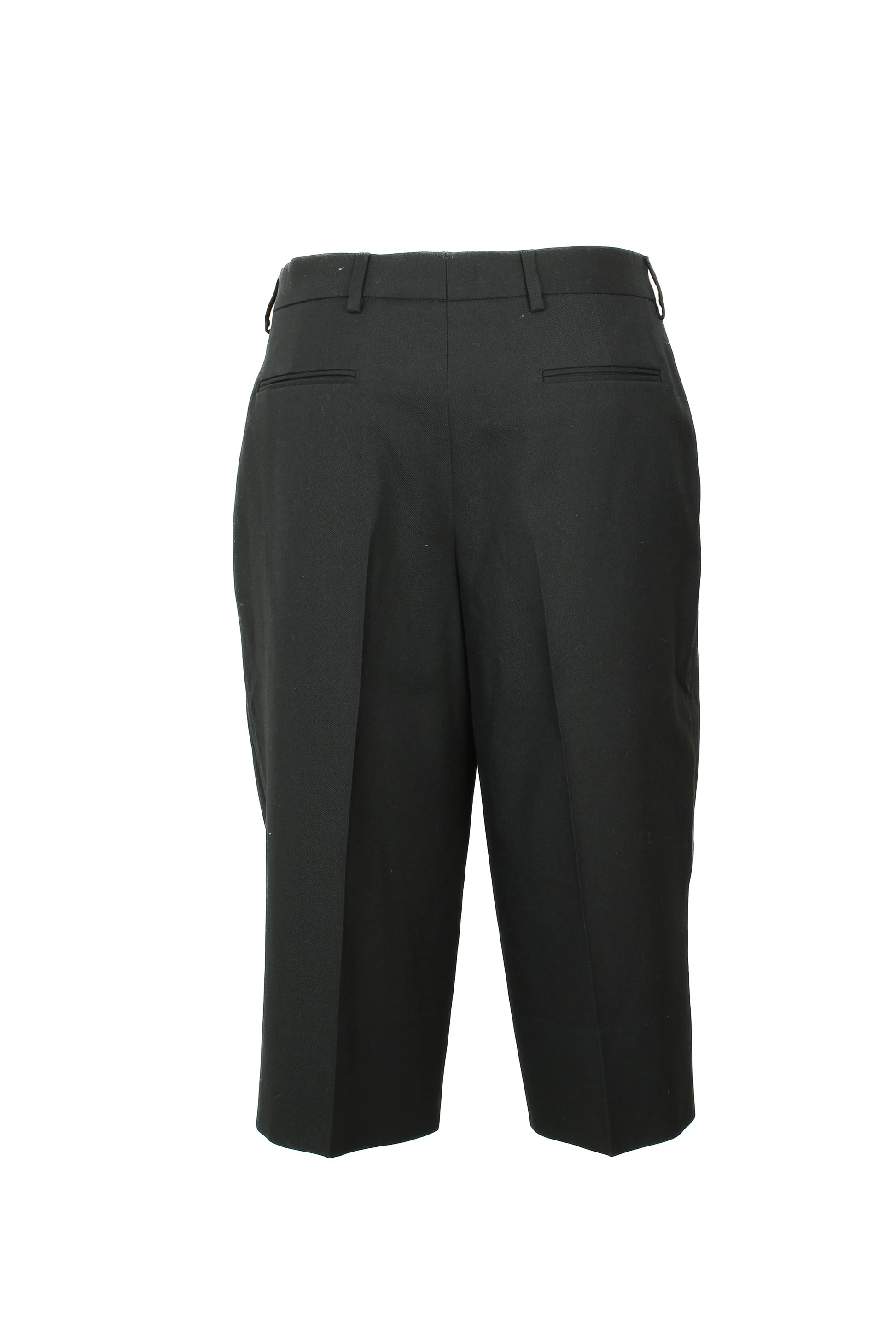 Black Wool Knee-Length Bermuda Shorts