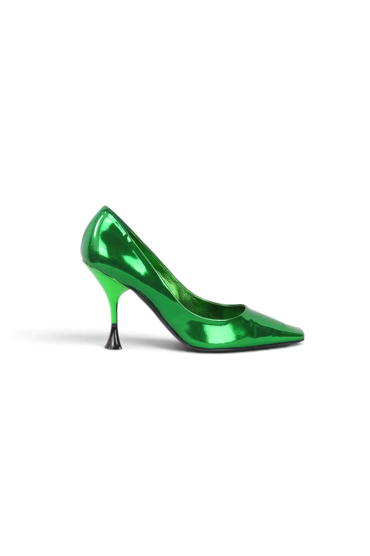 Metallic Green Pointed-Toe Stiletto Pumps