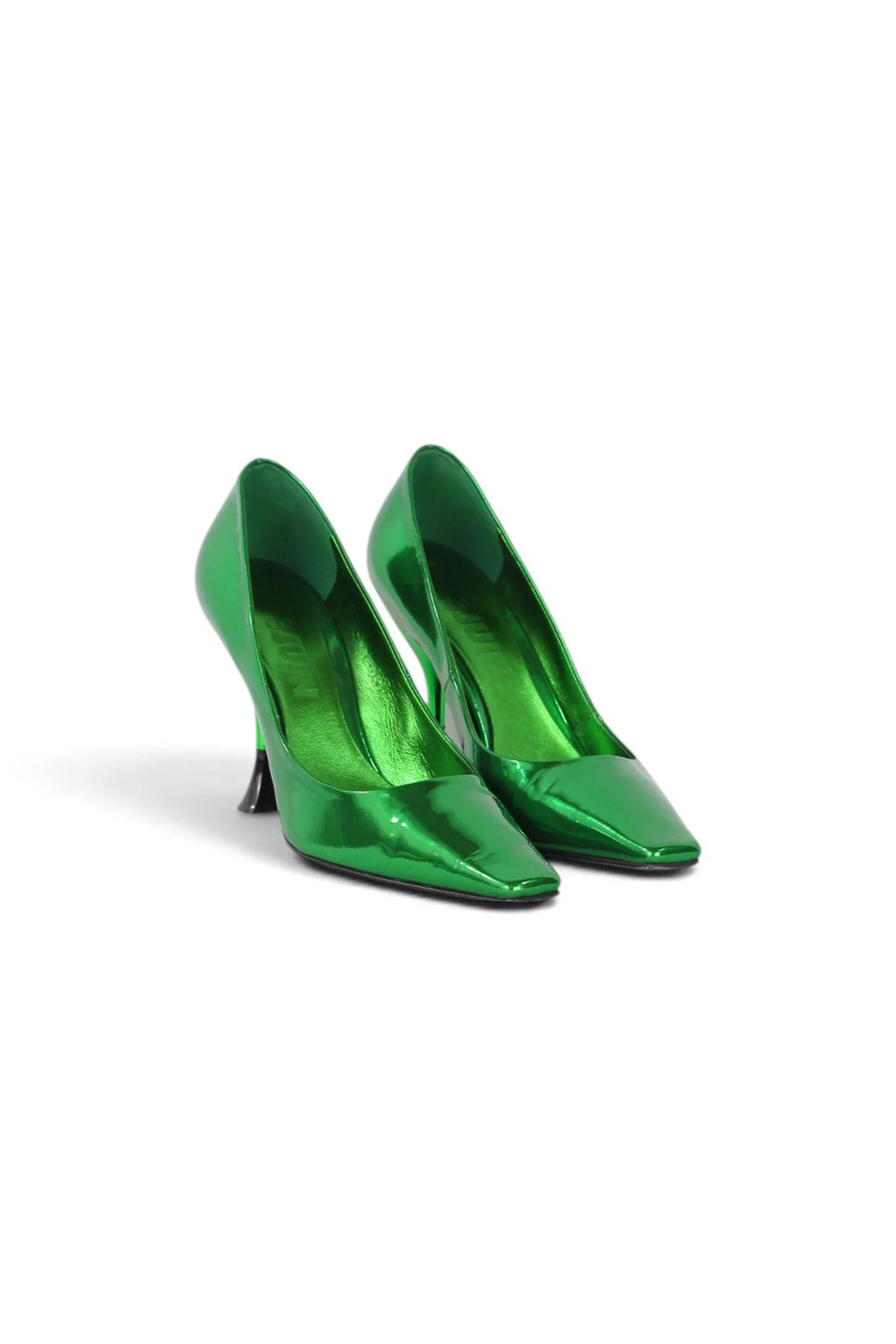 Metallic Green Pointed-Toe Stiletto Pumps