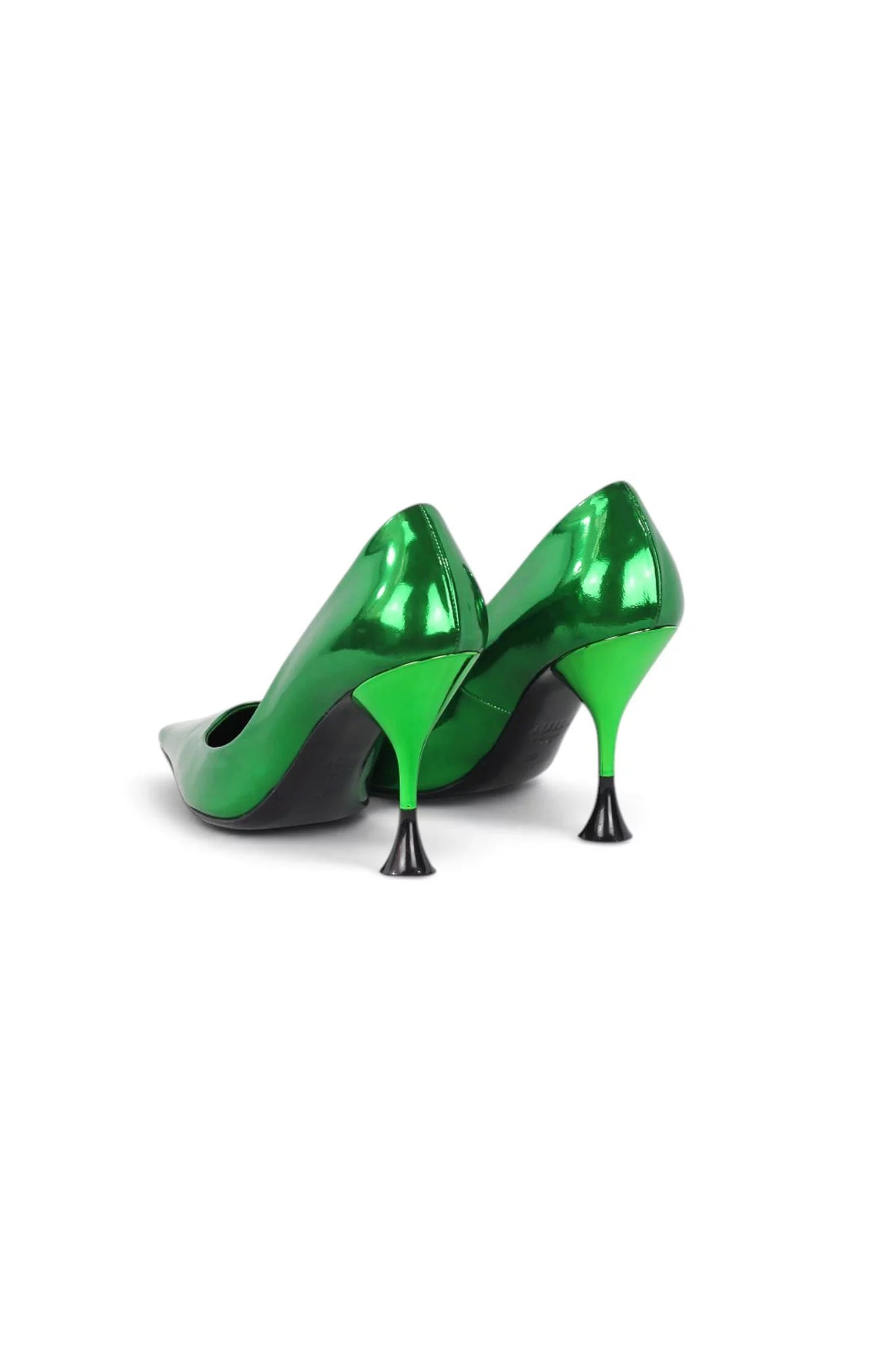 Metallic Green Pointed-Toe Stiletto Pumps