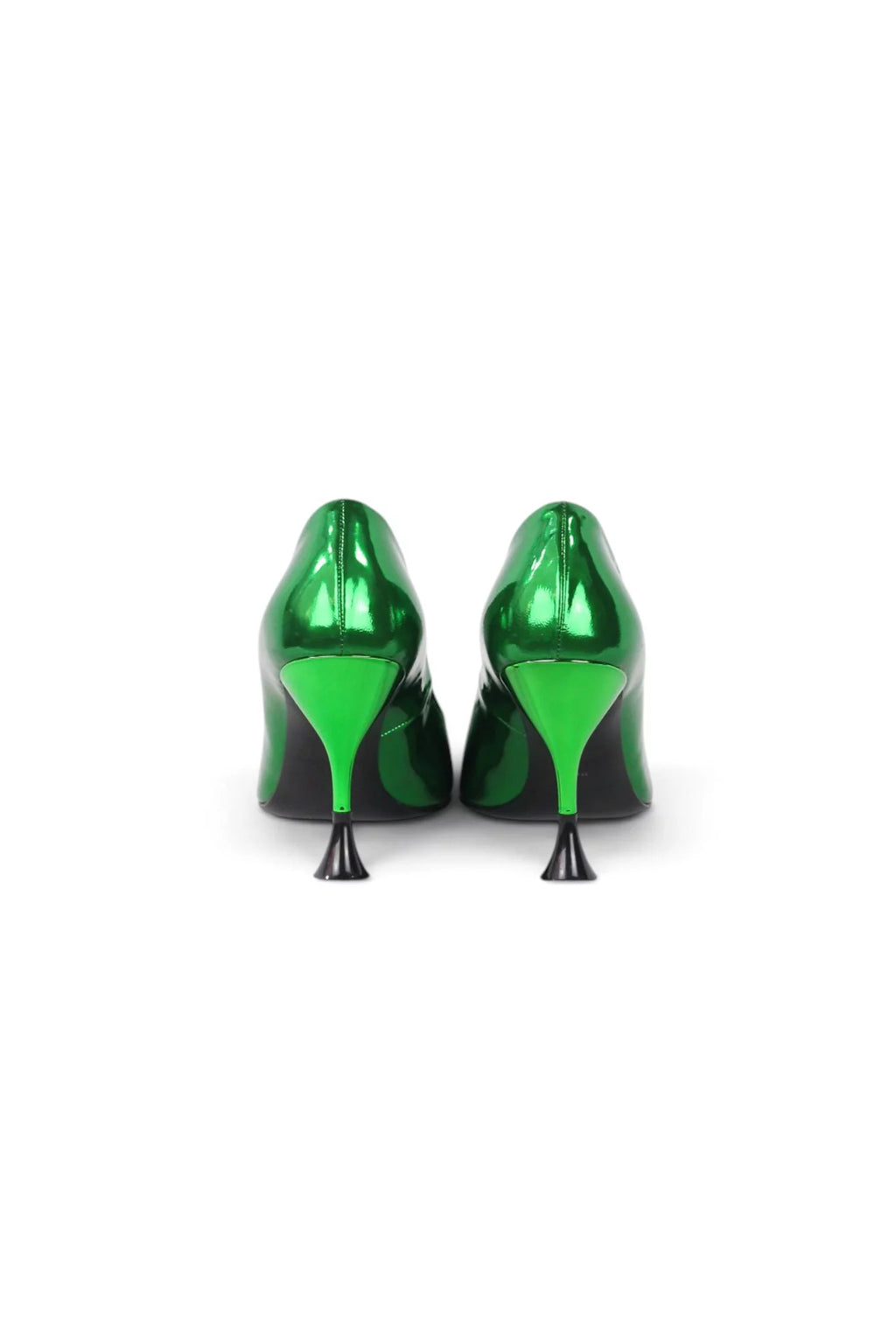 Metallic Green Pointed-Toe Stiletto Pumps