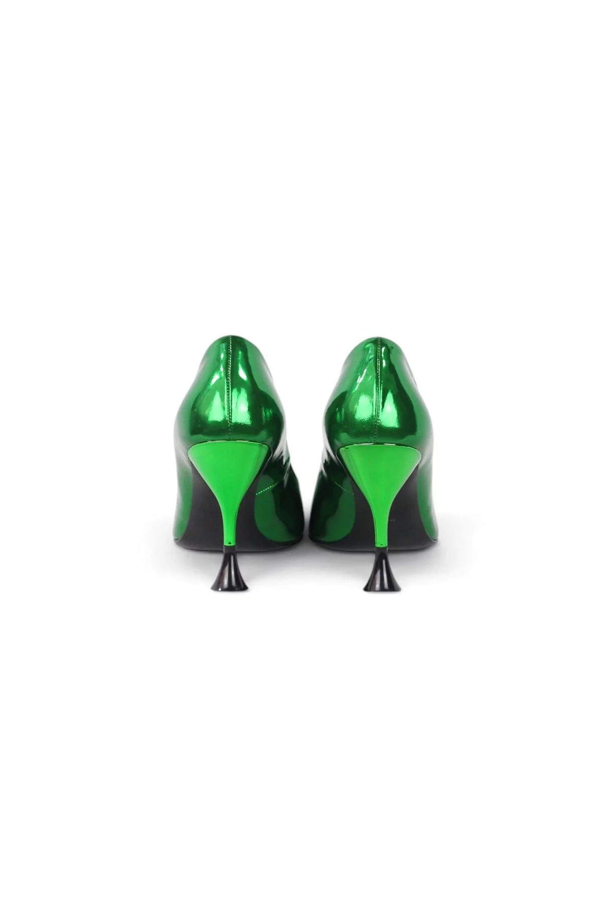 Metallic Green Pointed-Toe Stiletto Pumps