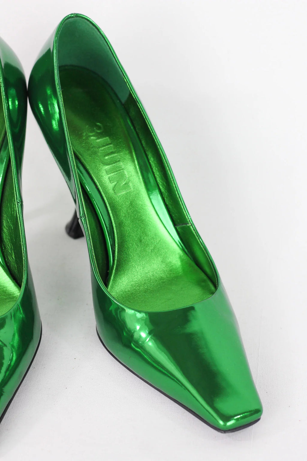 Metallic Green Pointed-Toe Stiletto Pumps