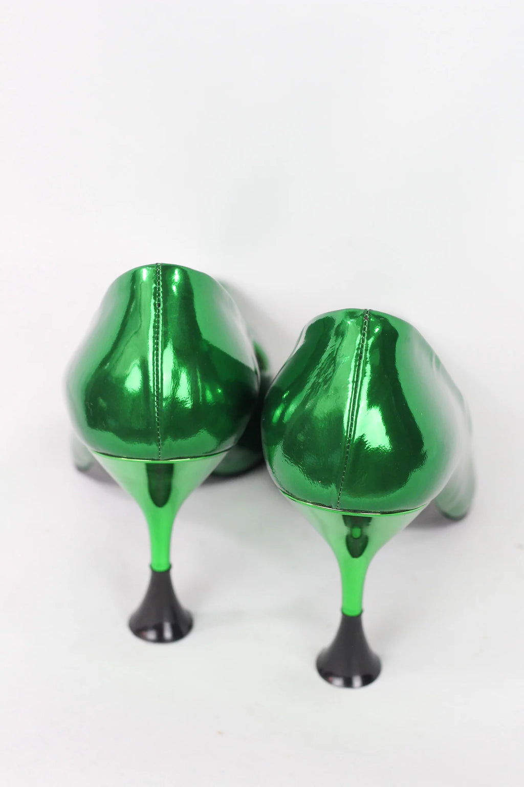 Metallic Green Pointed-Toe Stiletto Pumps
