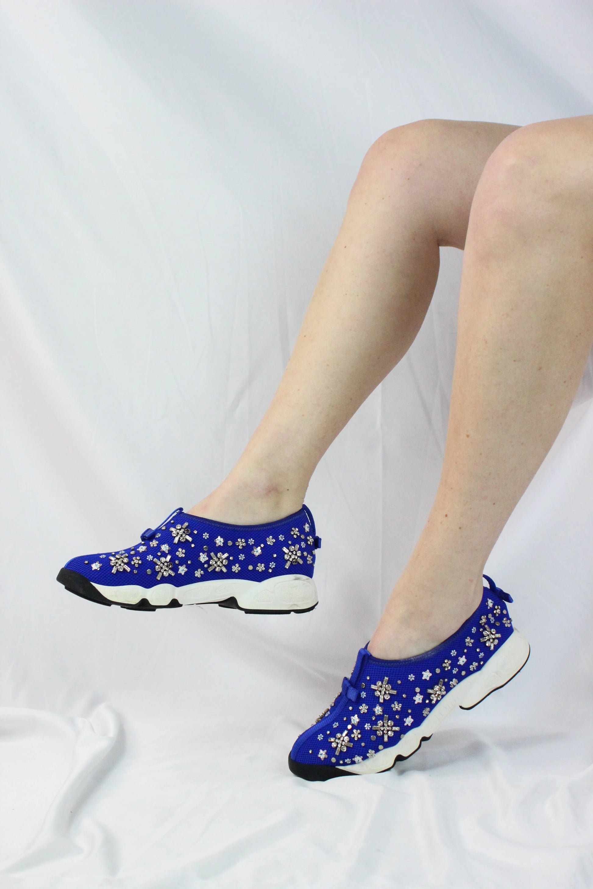 Electric Blue Fusion Slip-On Sneakers