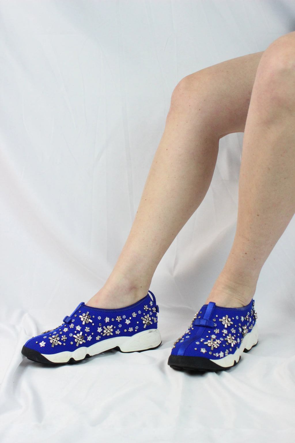 Electric Blue Fusion Slip-On Sneakers