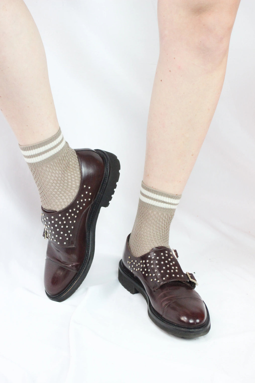 Leather studded brogues