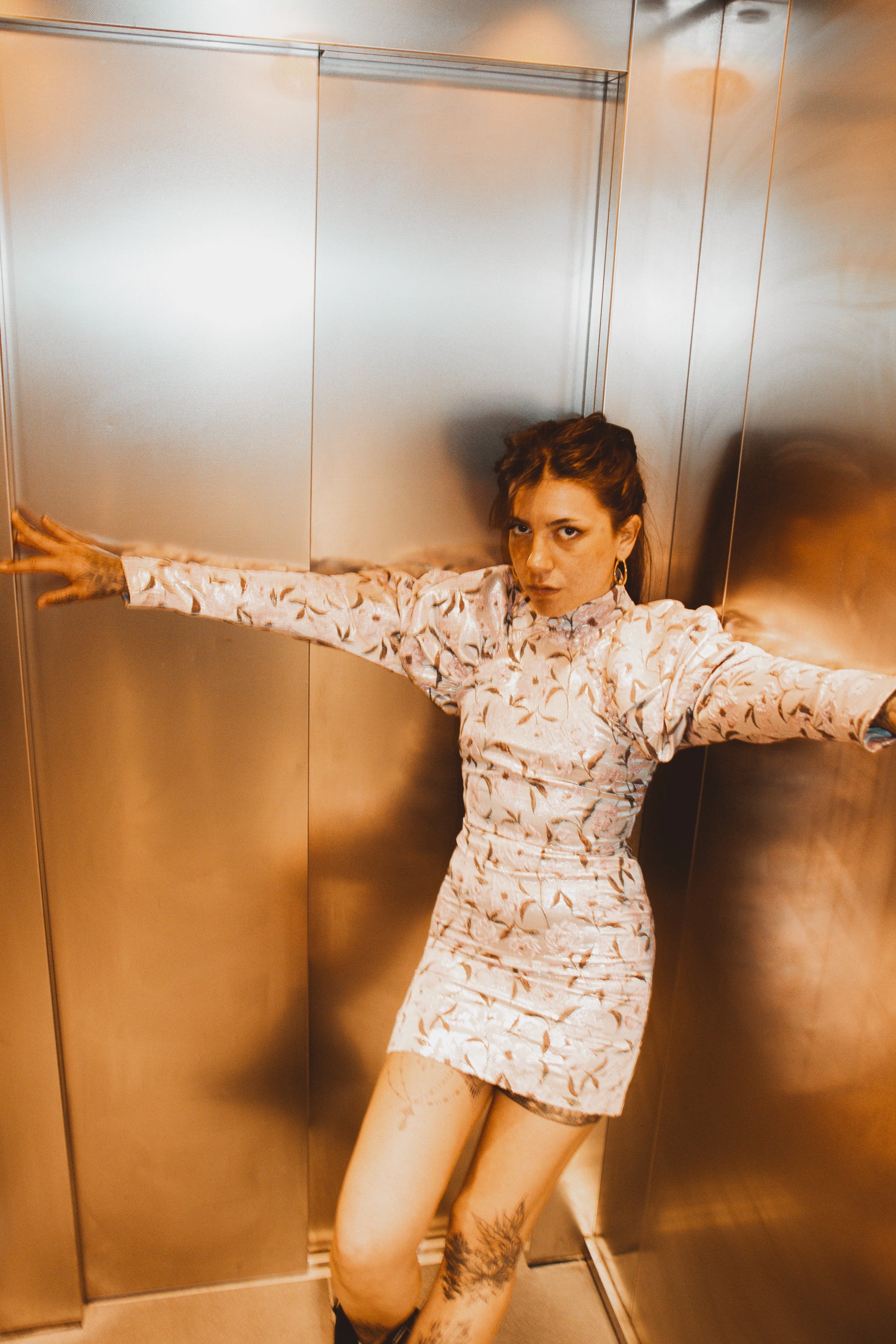 Silver Lurex Mini Dress