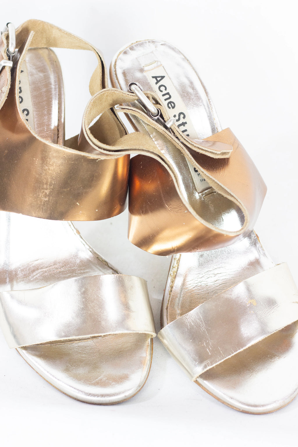 Metallic Leather Sandals