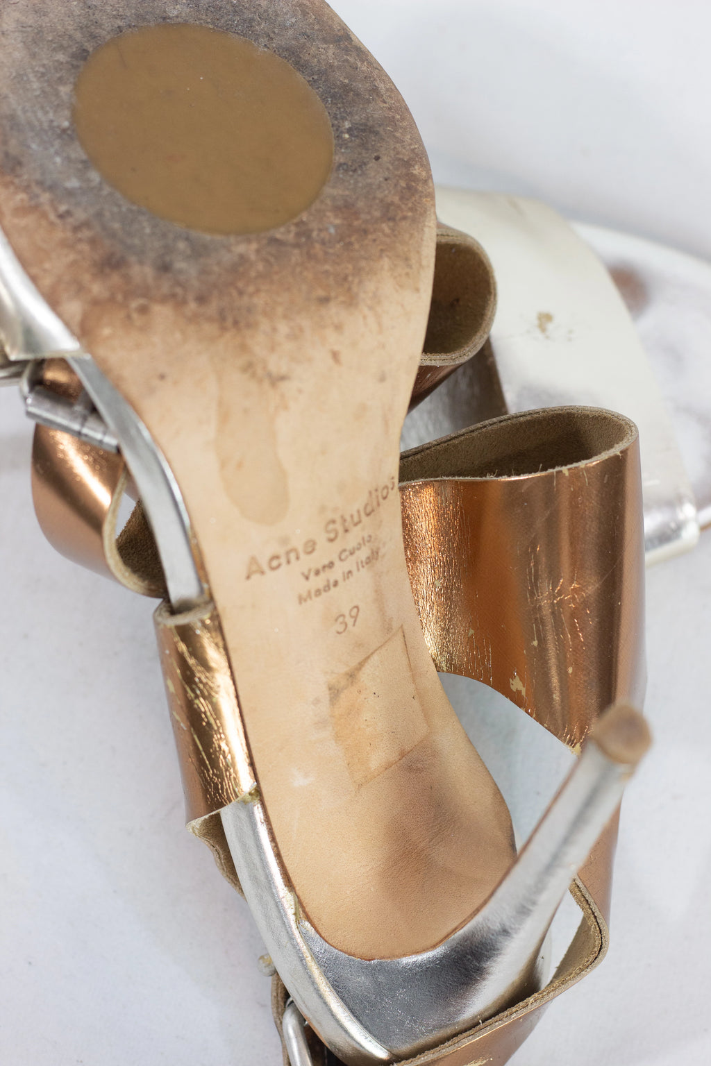 Metallic Leather Sandals