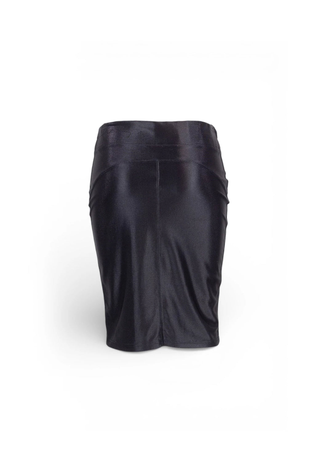 Black Stretch Pencil Skirt in Shiny Lycra