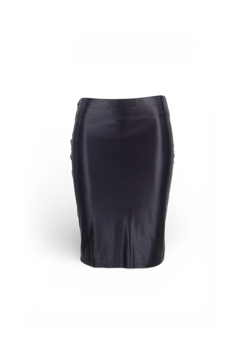 Black Stretch Pencil Skirt in Shiny Lycra