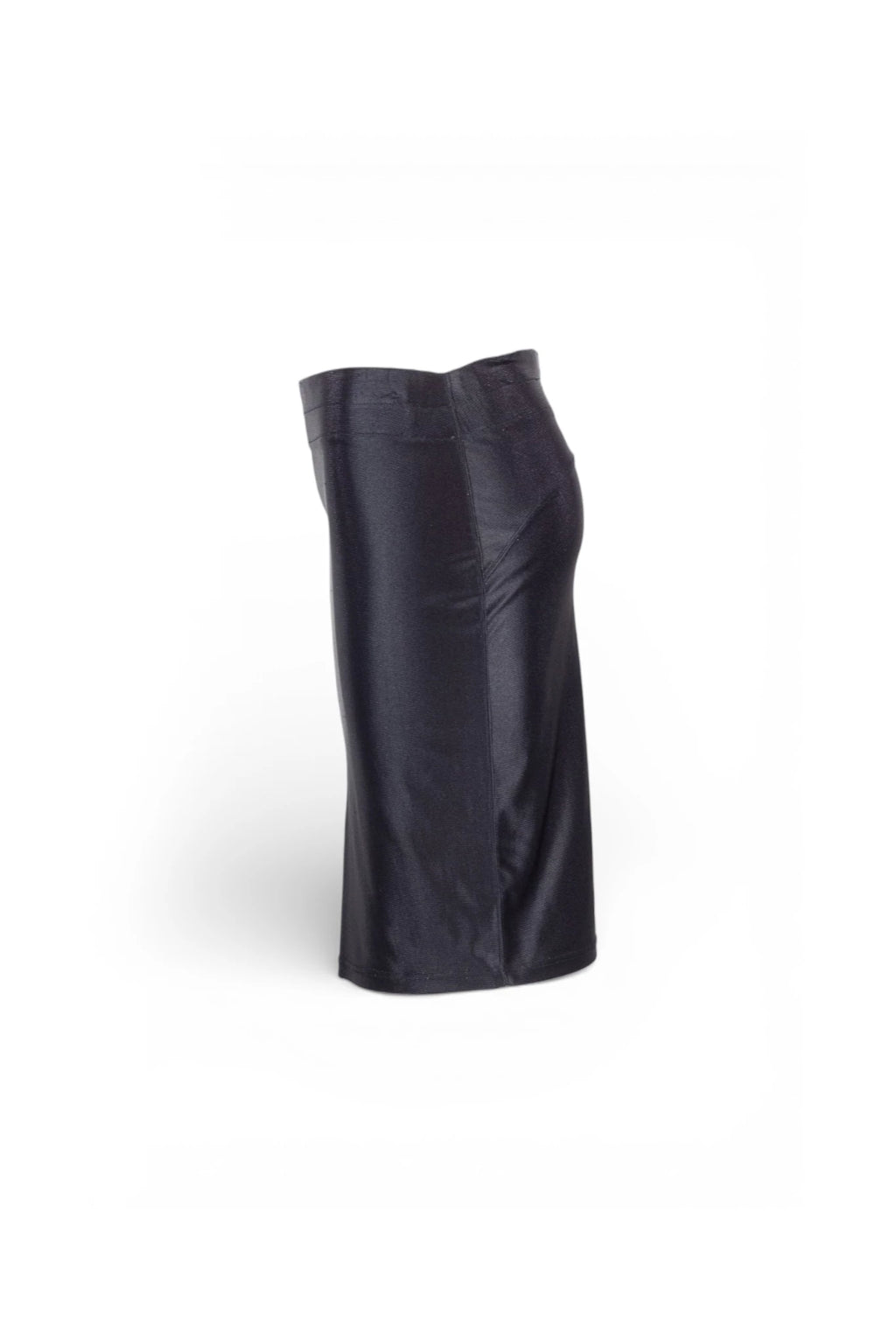 Black Stretch Pencil Skirt in Shiny Lycra