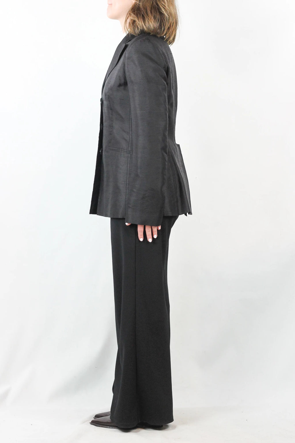 Black Chantung Blazer