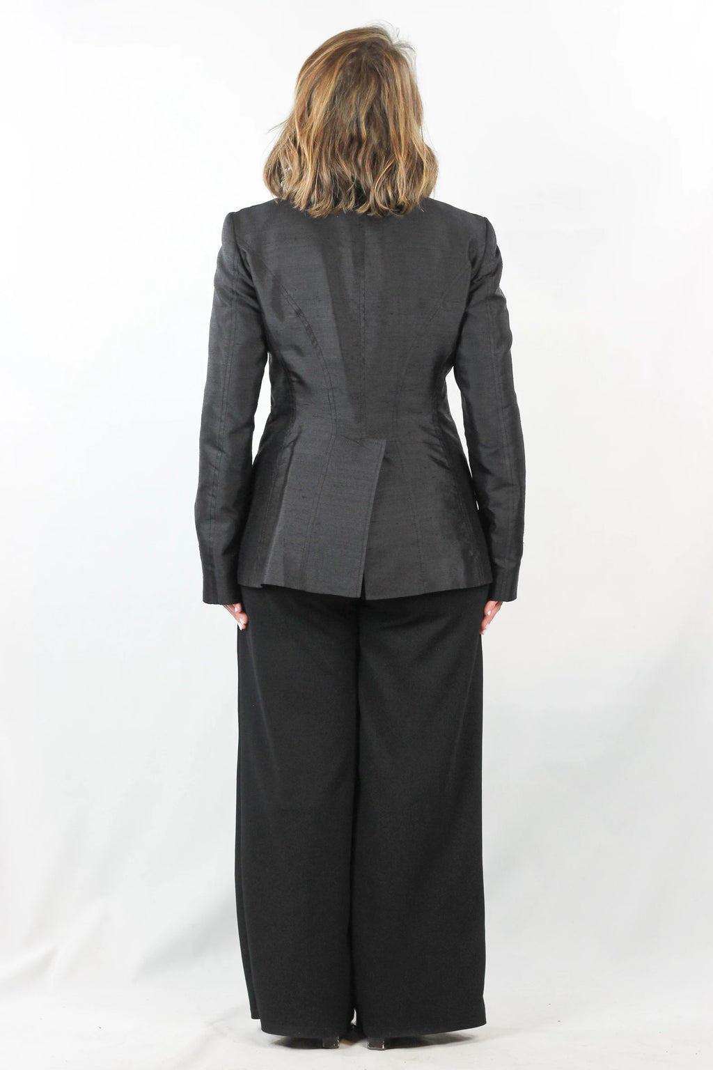 Black Chantung Blazer