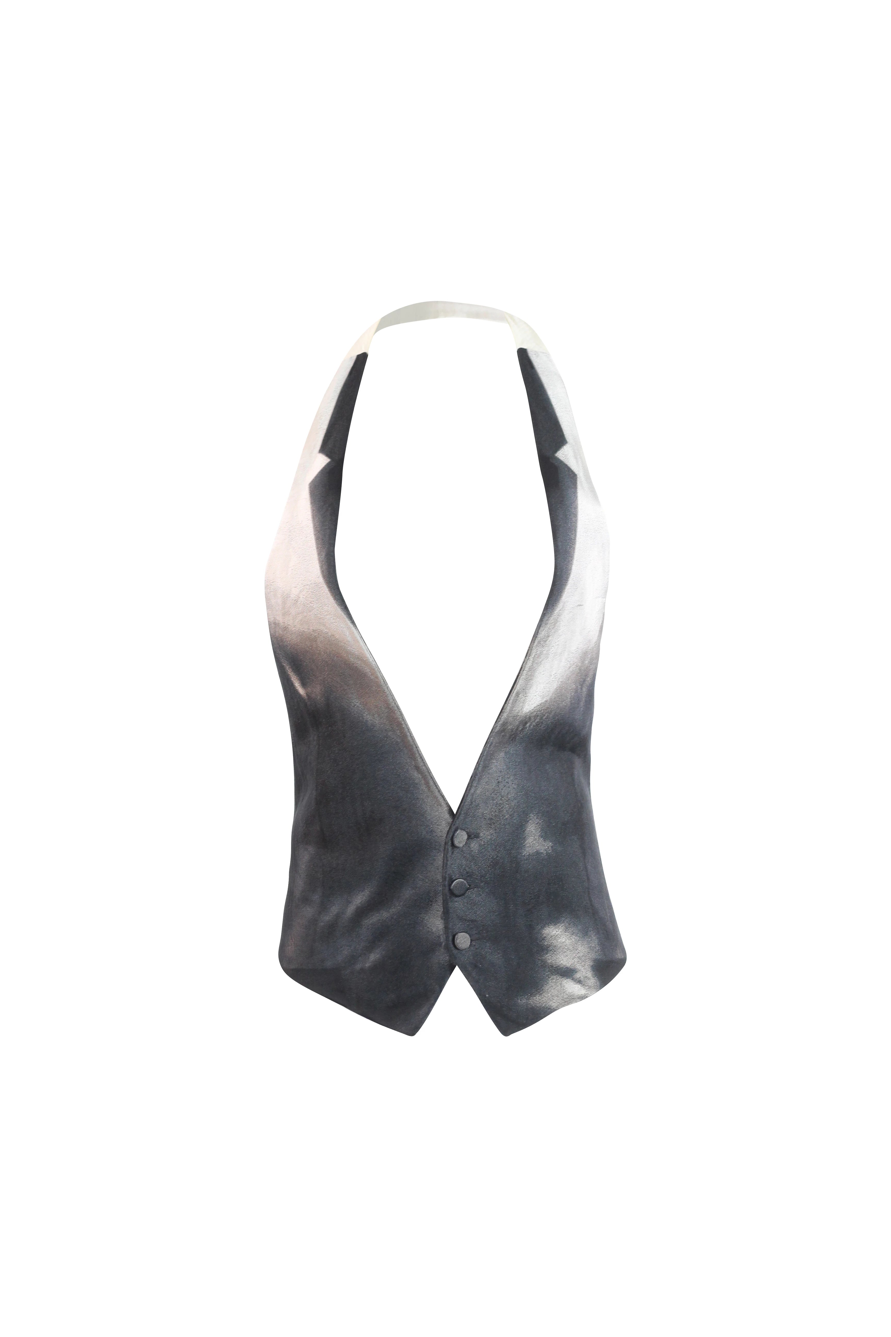Black and White Silk Waistcoat SS2011