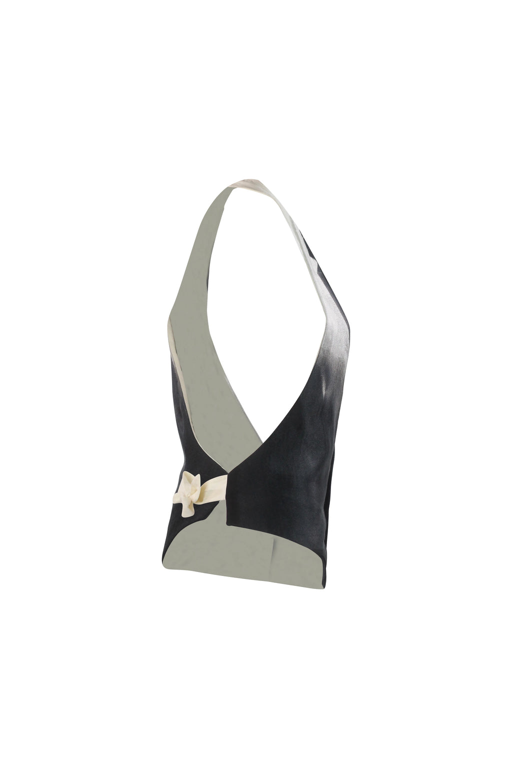 Black and White Silk Waistcoat SS2011