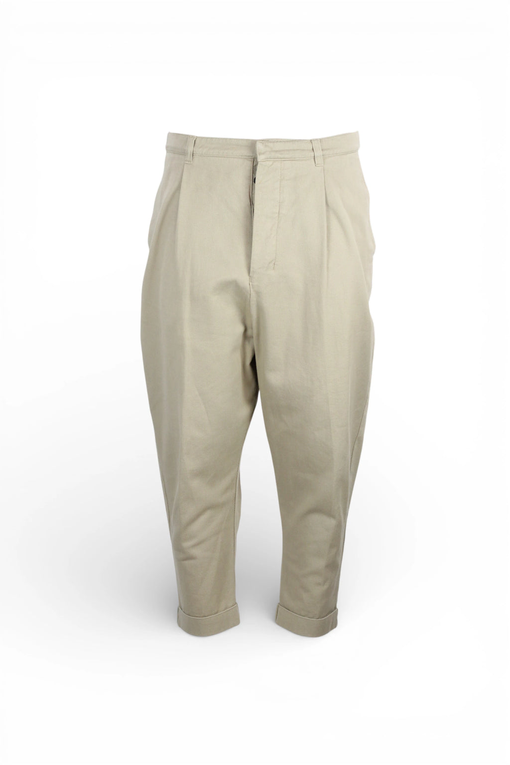 Beige Tapered Cargo Trousers
